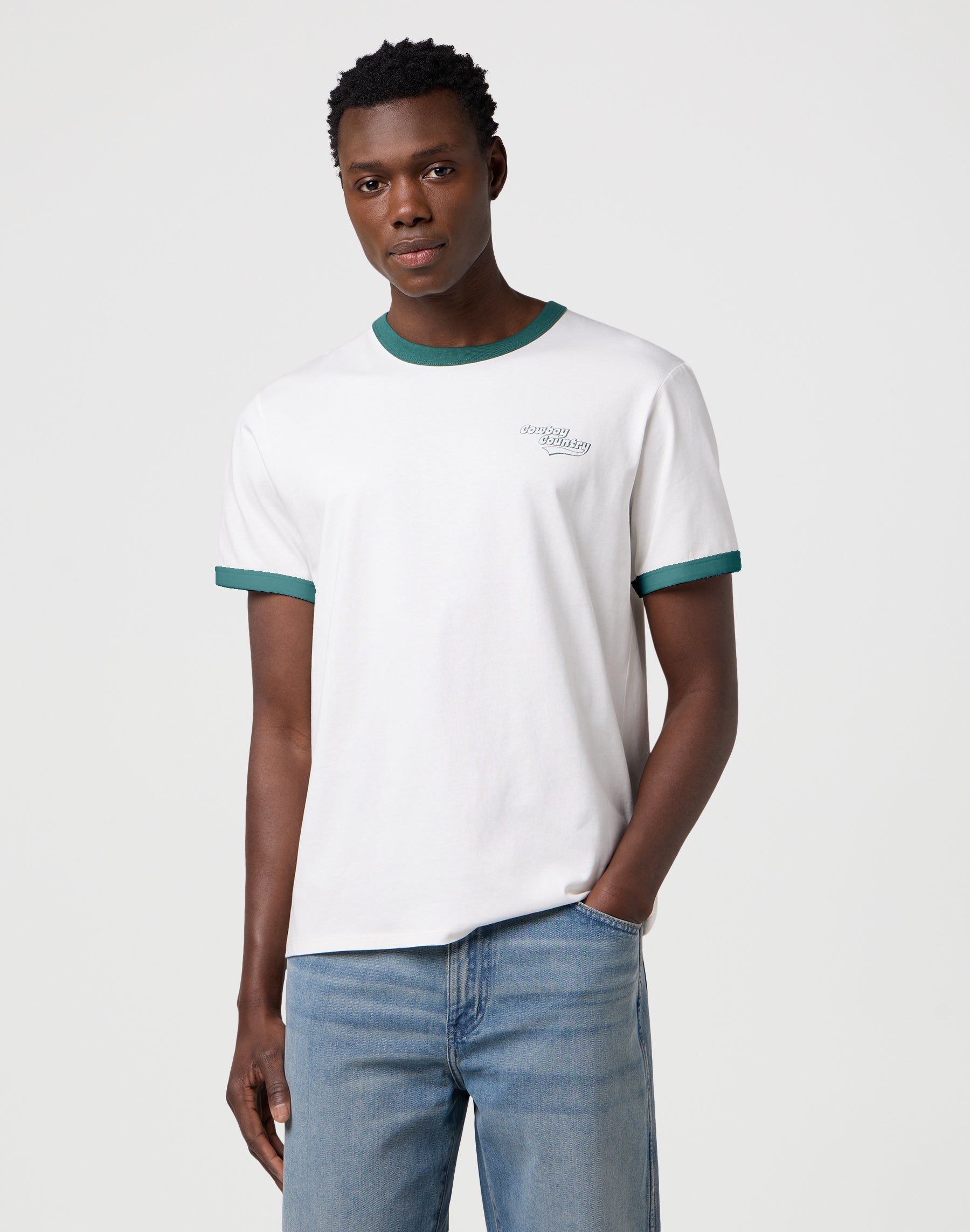 Ringer Tee in Worn White T-Shirts Wrangler