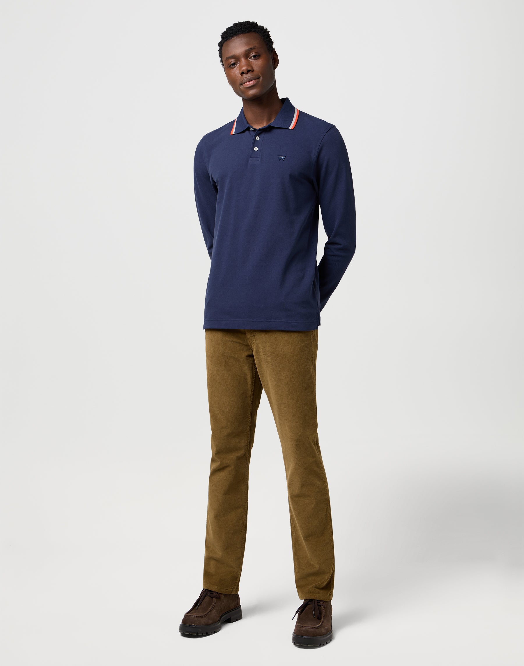 Ls Polo Shirt in Navy T-Shirts Wrangler