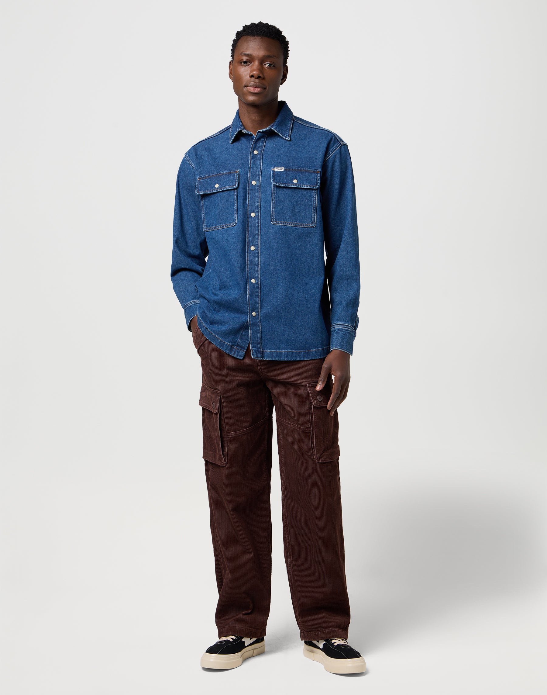 Overshirt in Retro Blue Shirts Wrangler