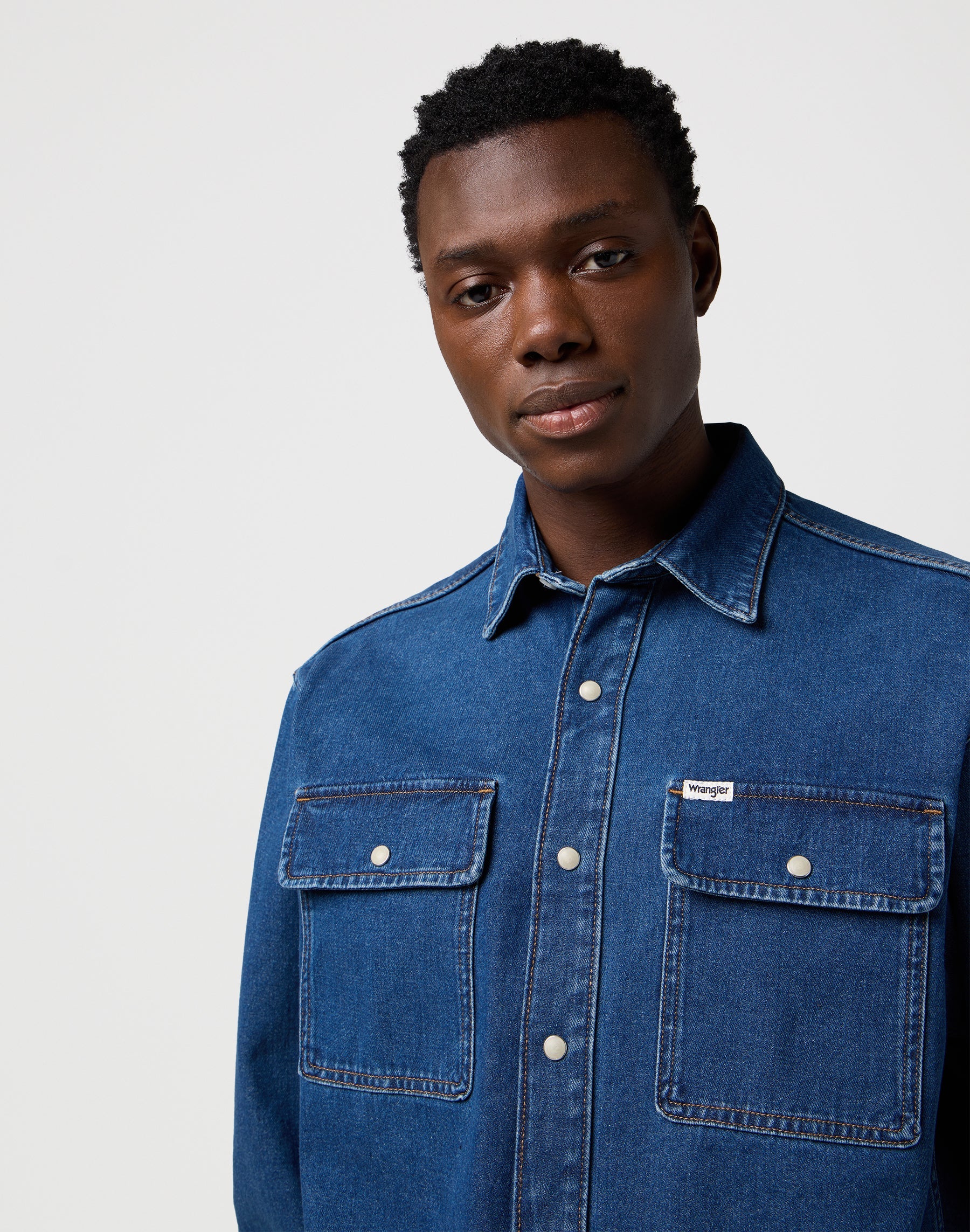 Overshirt in Retro Blue Shirts Wrangler