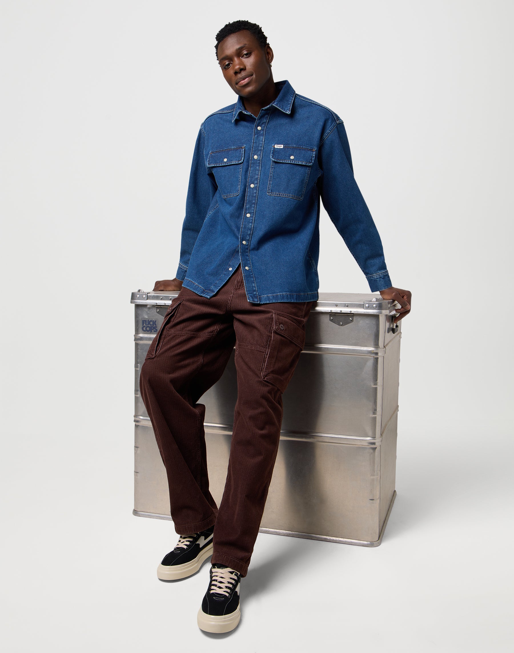 Overshirt in Retro Blue Shirts Wrangler