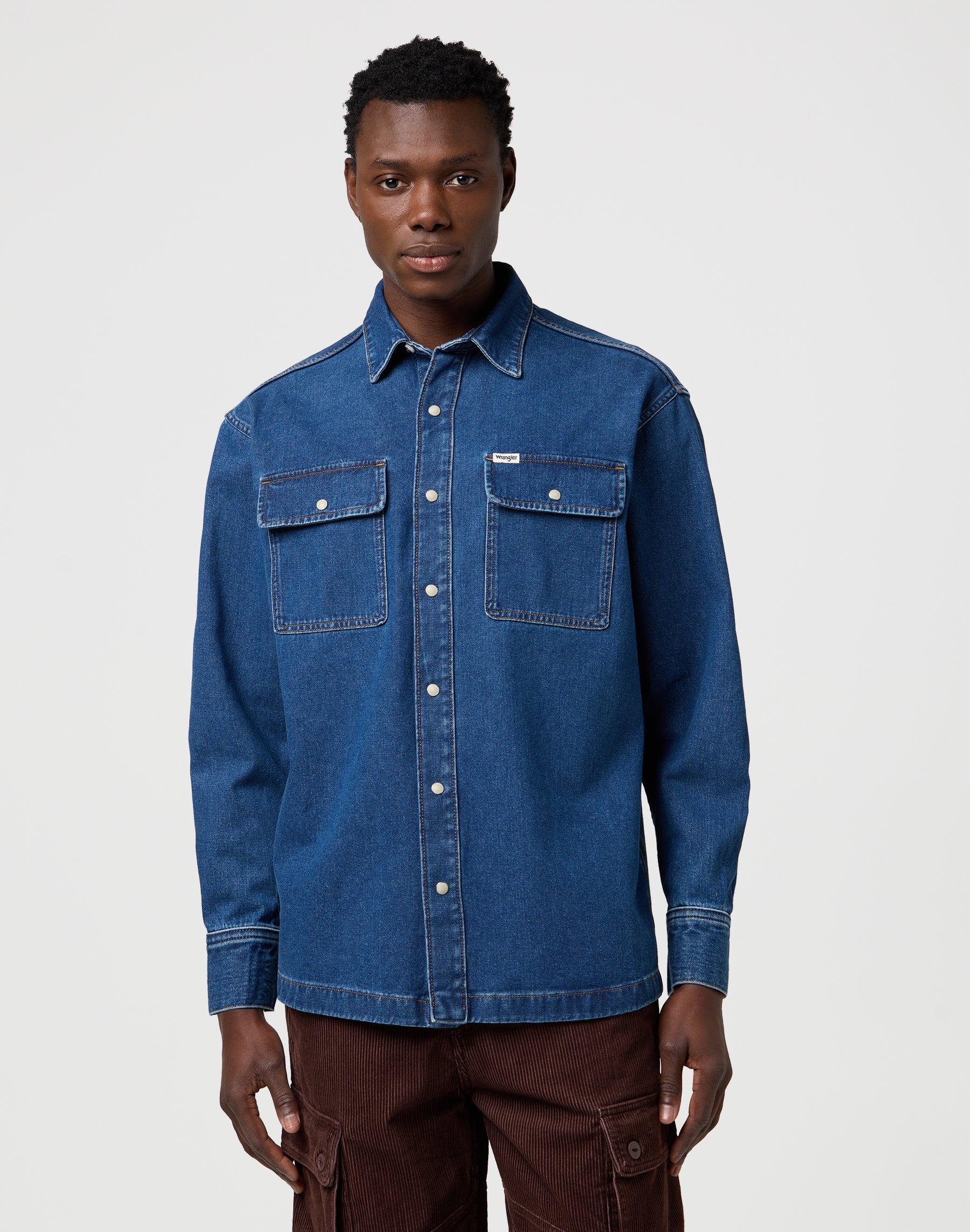 Overshirt in Retro Blue Shirts Wrangler