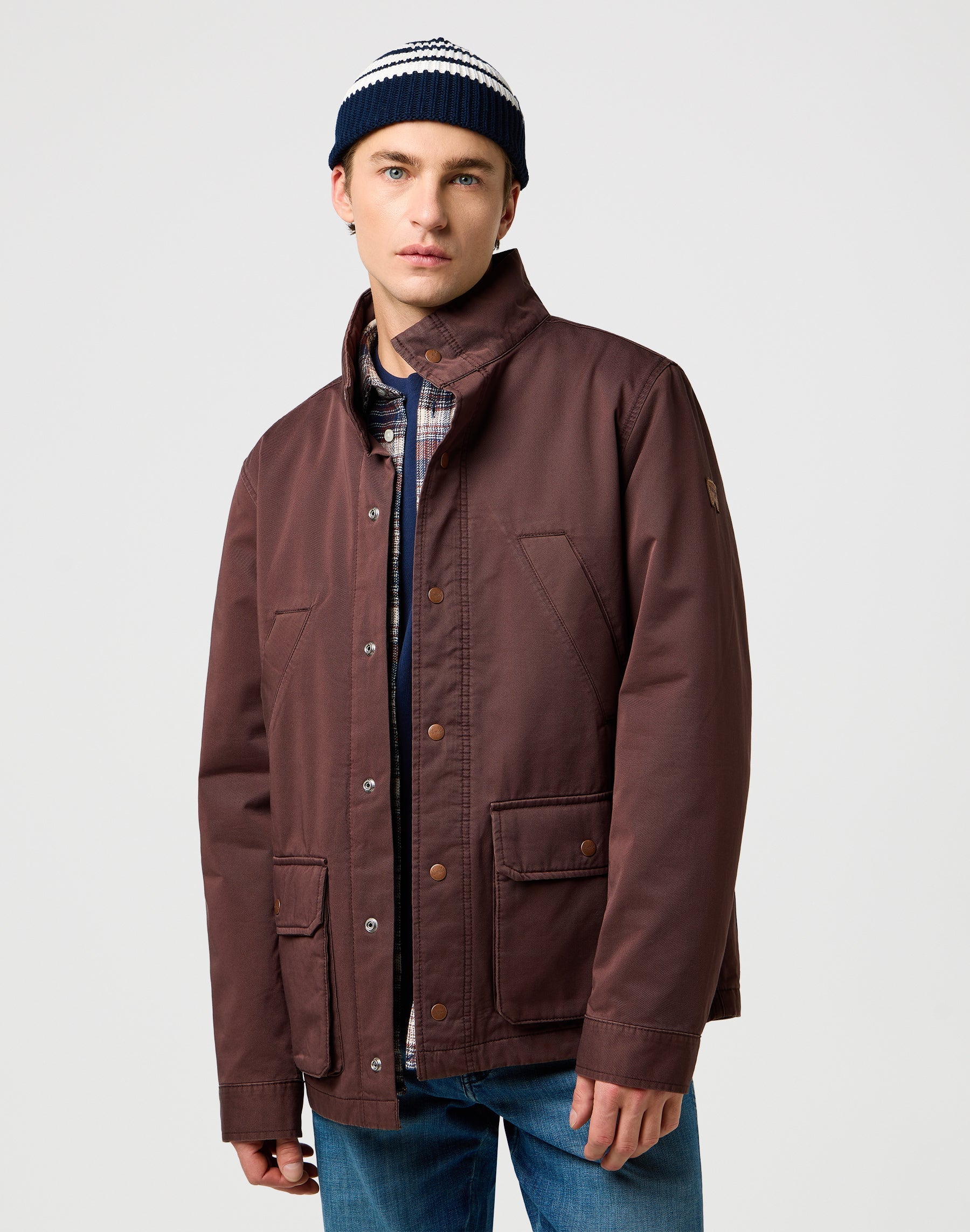 Striped Beanie in Dark Navy Caps Wrangler