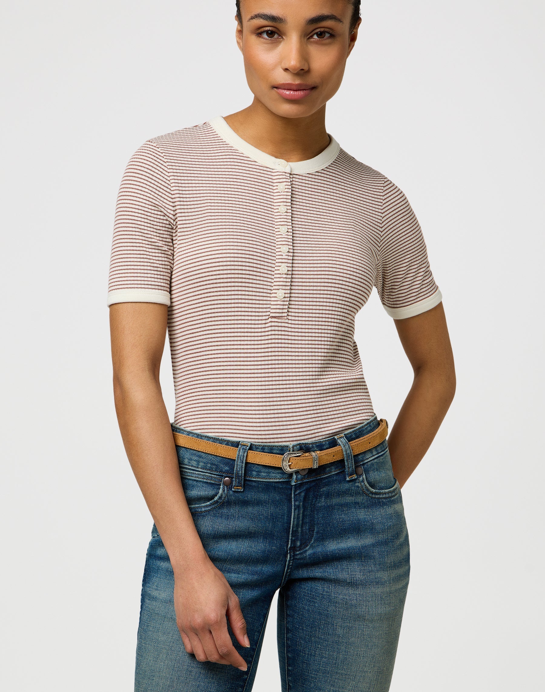 Thin Western Belt in Camel Belt Wrangler