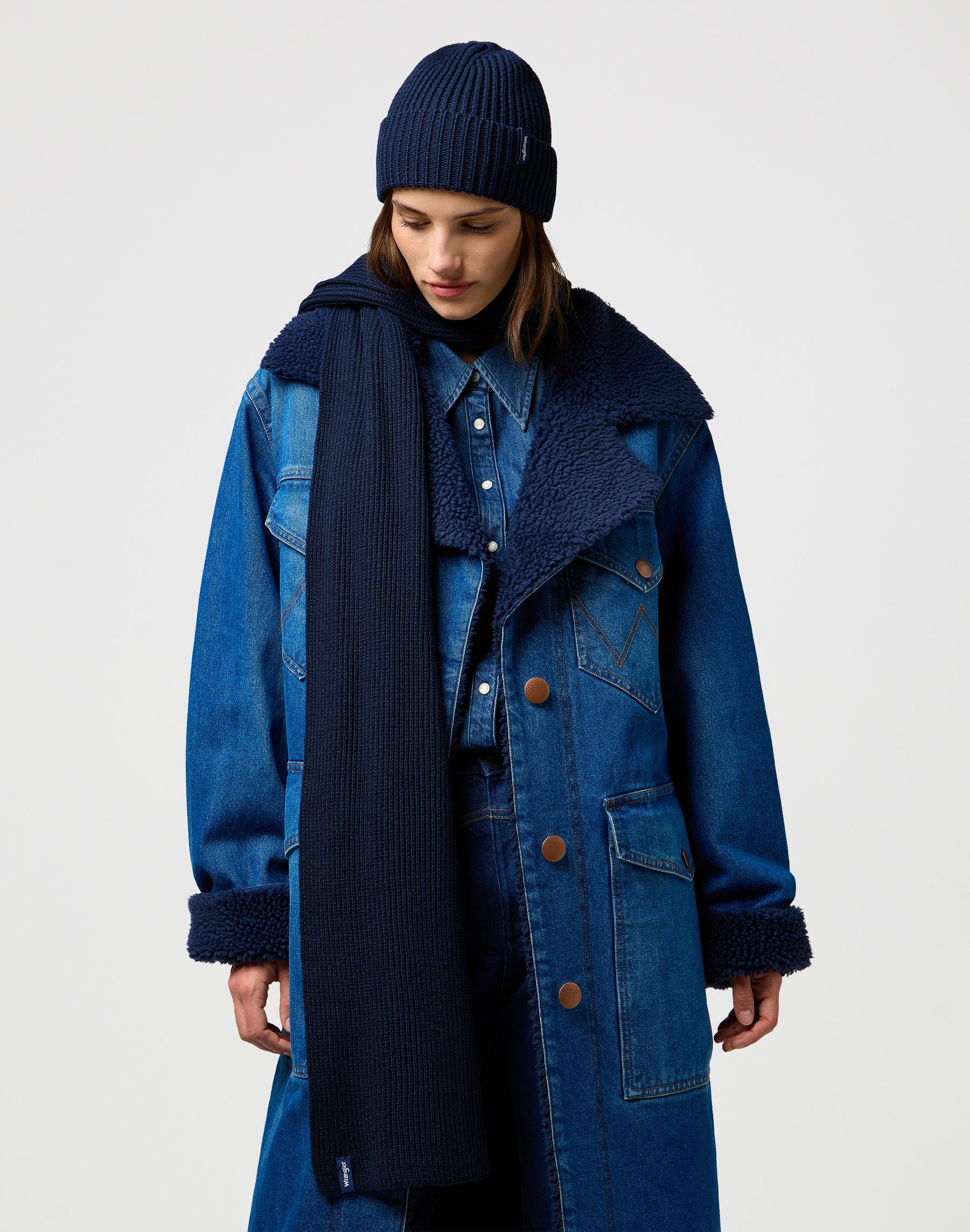 Scarf Beanie Set in Dark Navy Scarves Wrangler