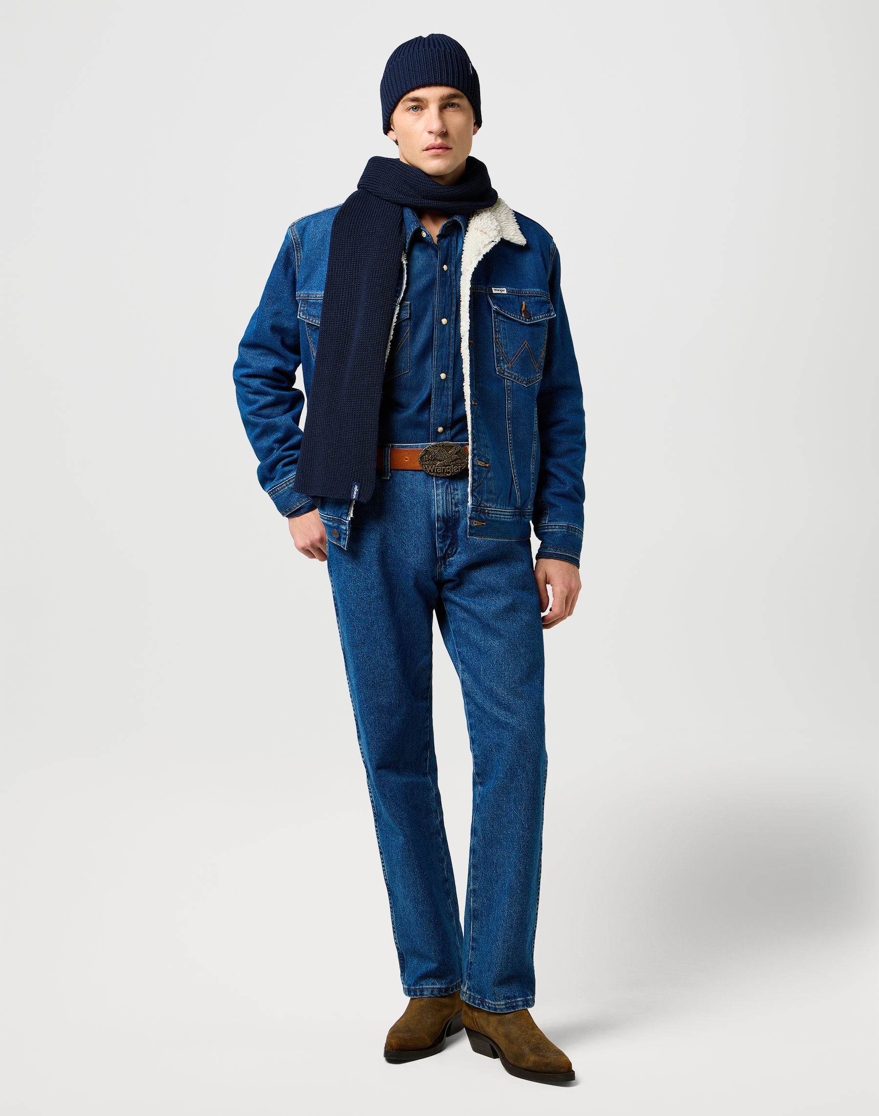 Scarf Beanie Set in Dark Navy Scarves Wrangler