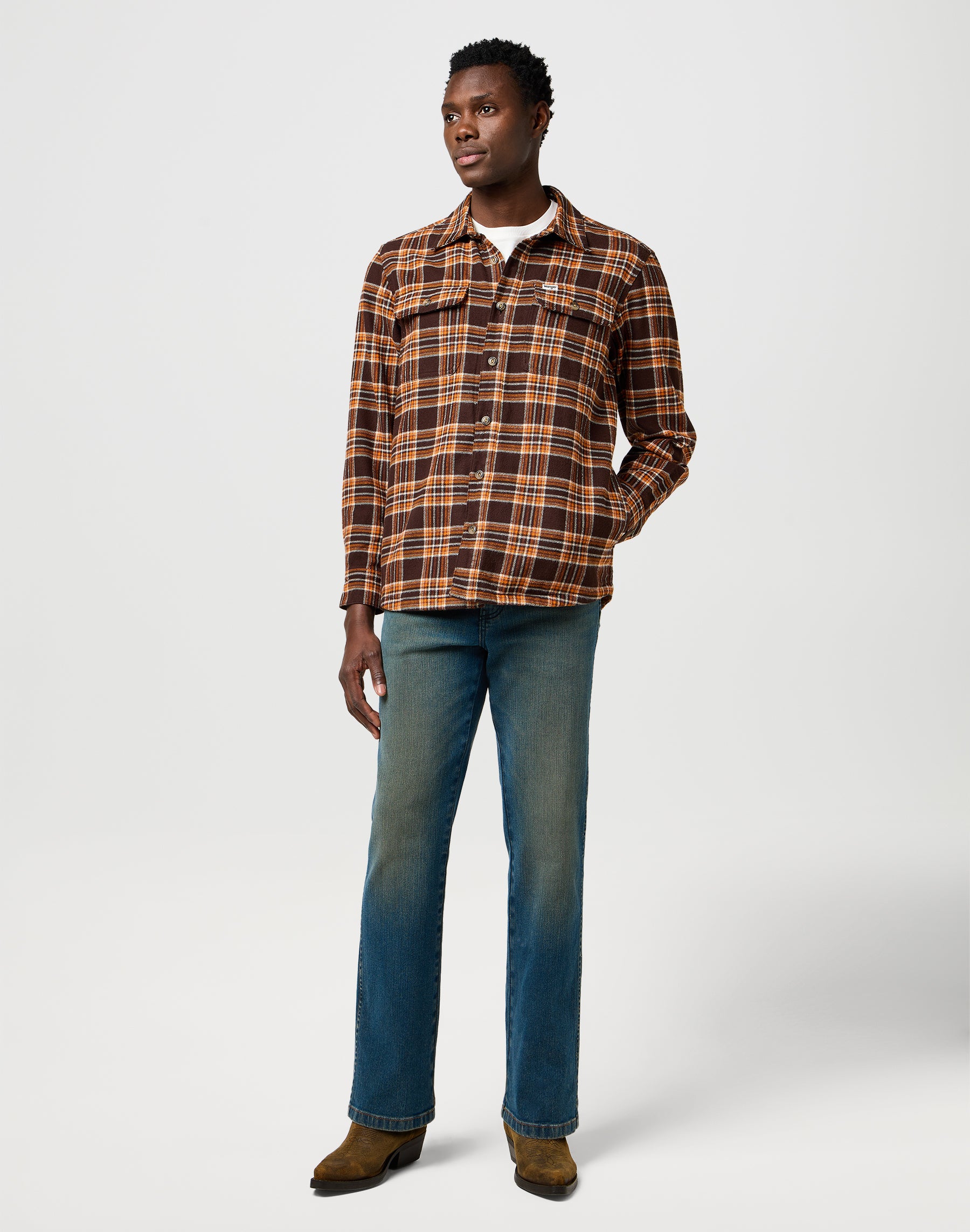 Overshirt in Deep Brown Shirts Wrangler