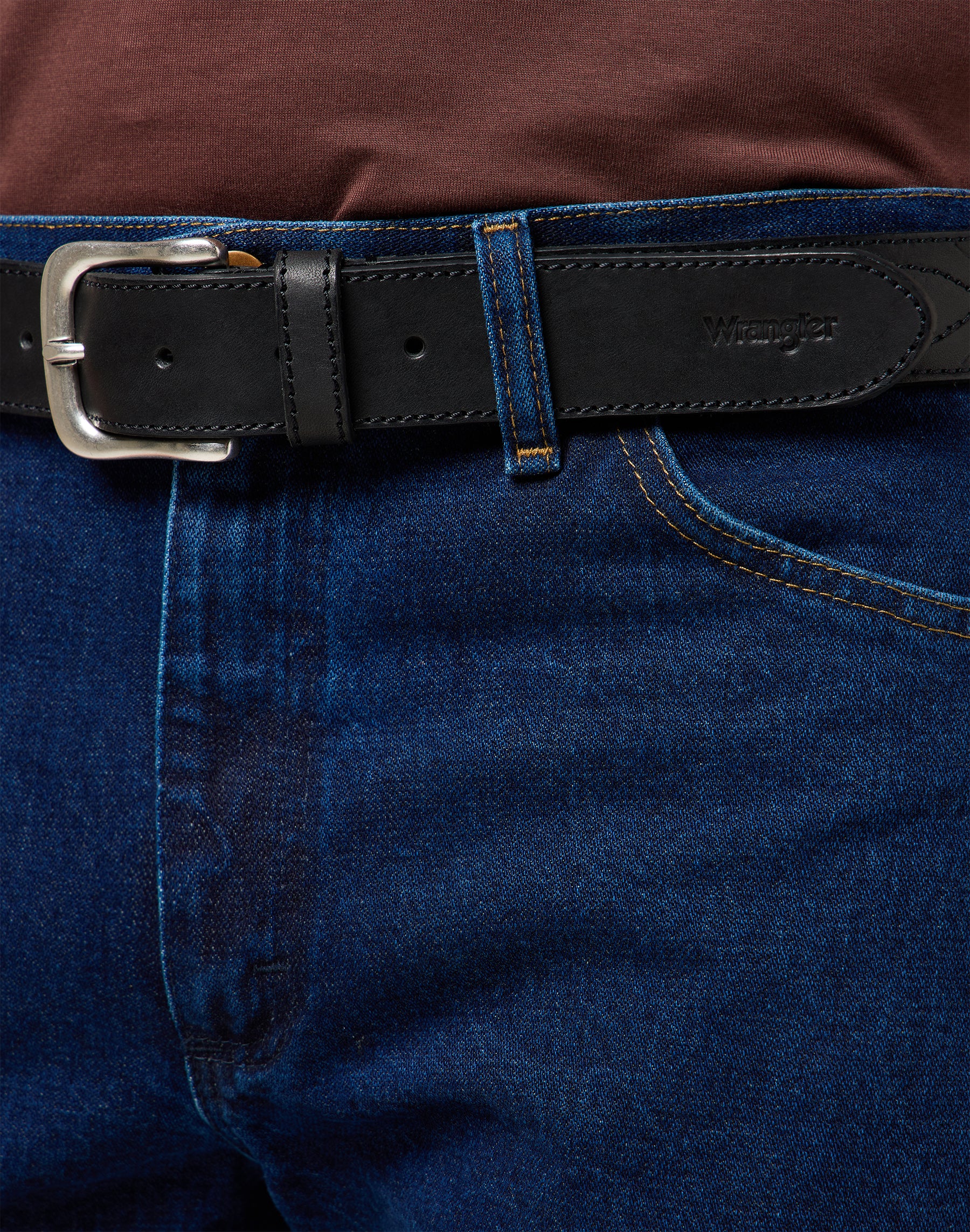 Western Stitch Belt in Black Belt Wrangler