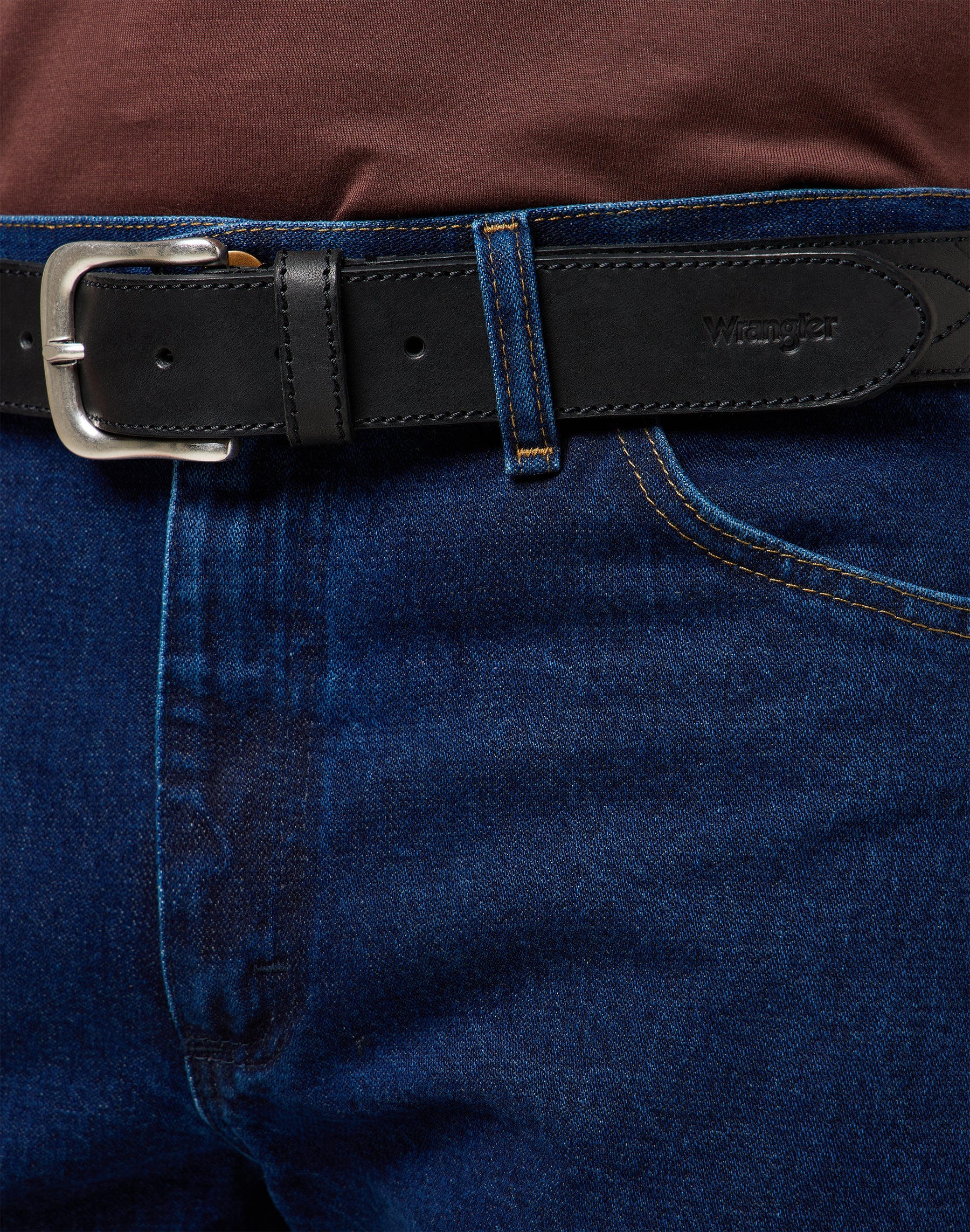 Western Stitch Belt in Black Belt Wrangler