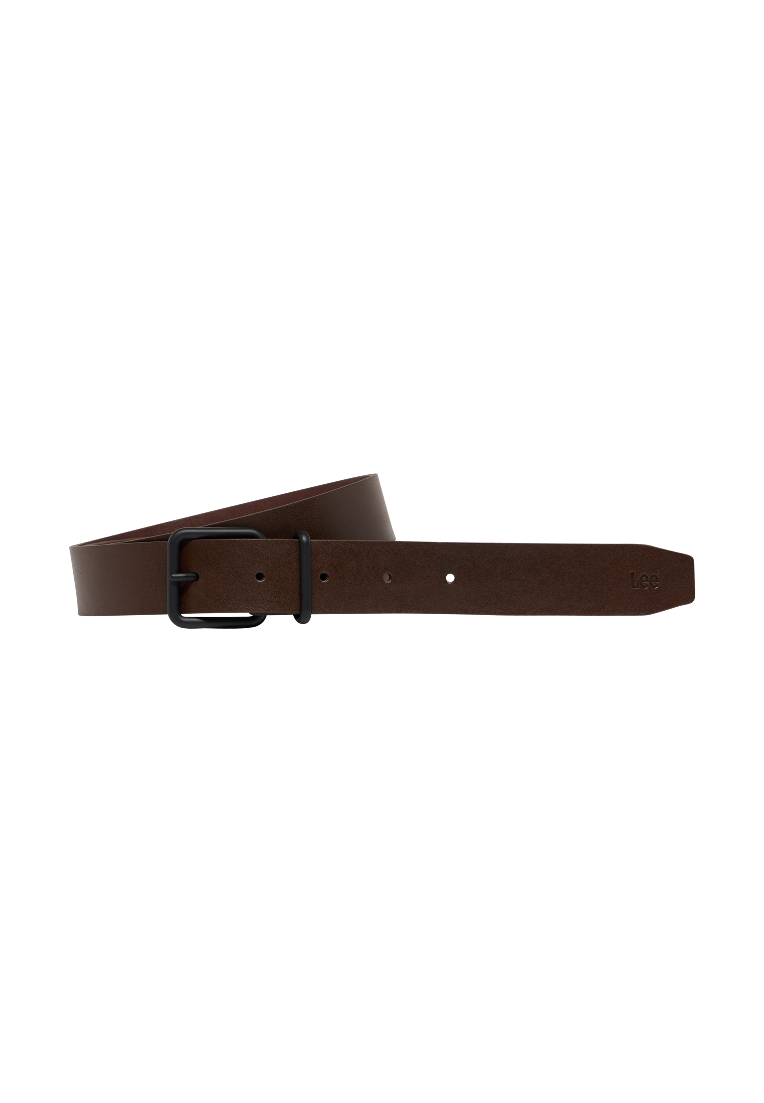 Casual belt in dark brown