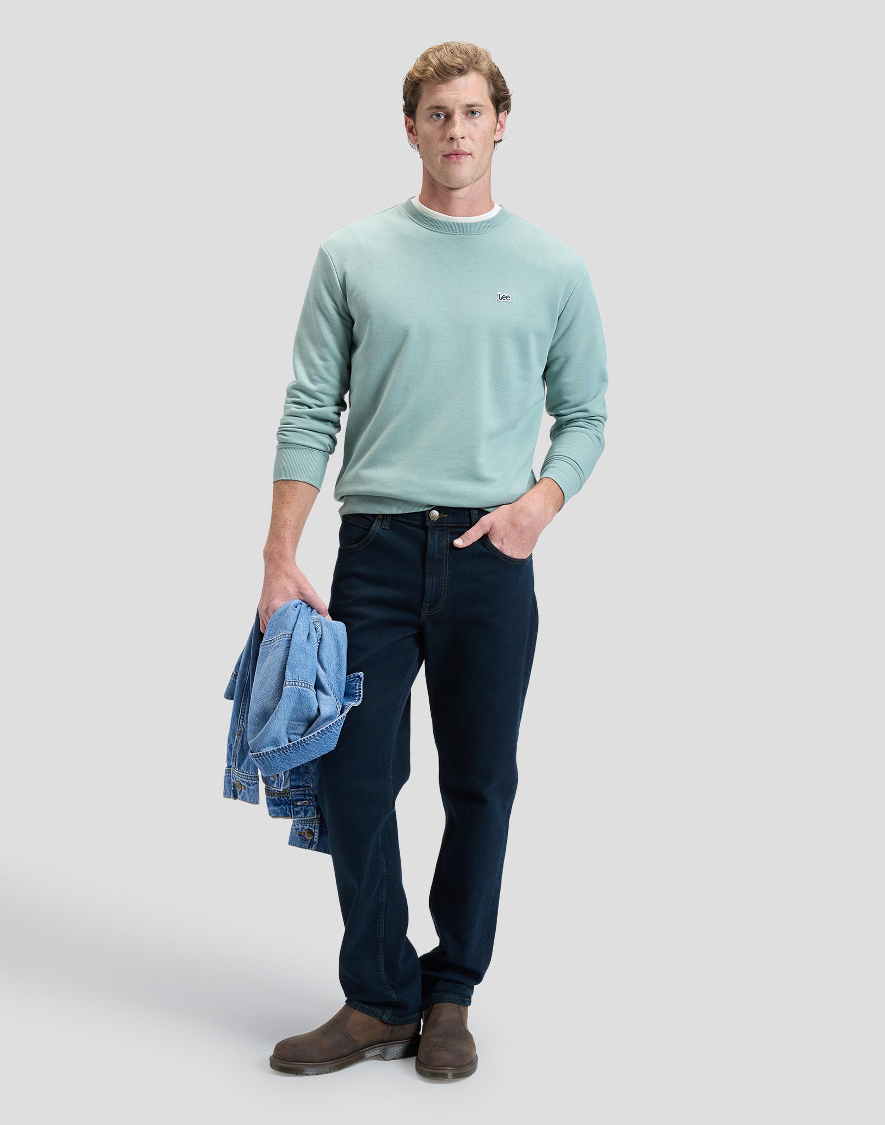 Patch Crew Sweatshirt in Desert Sage