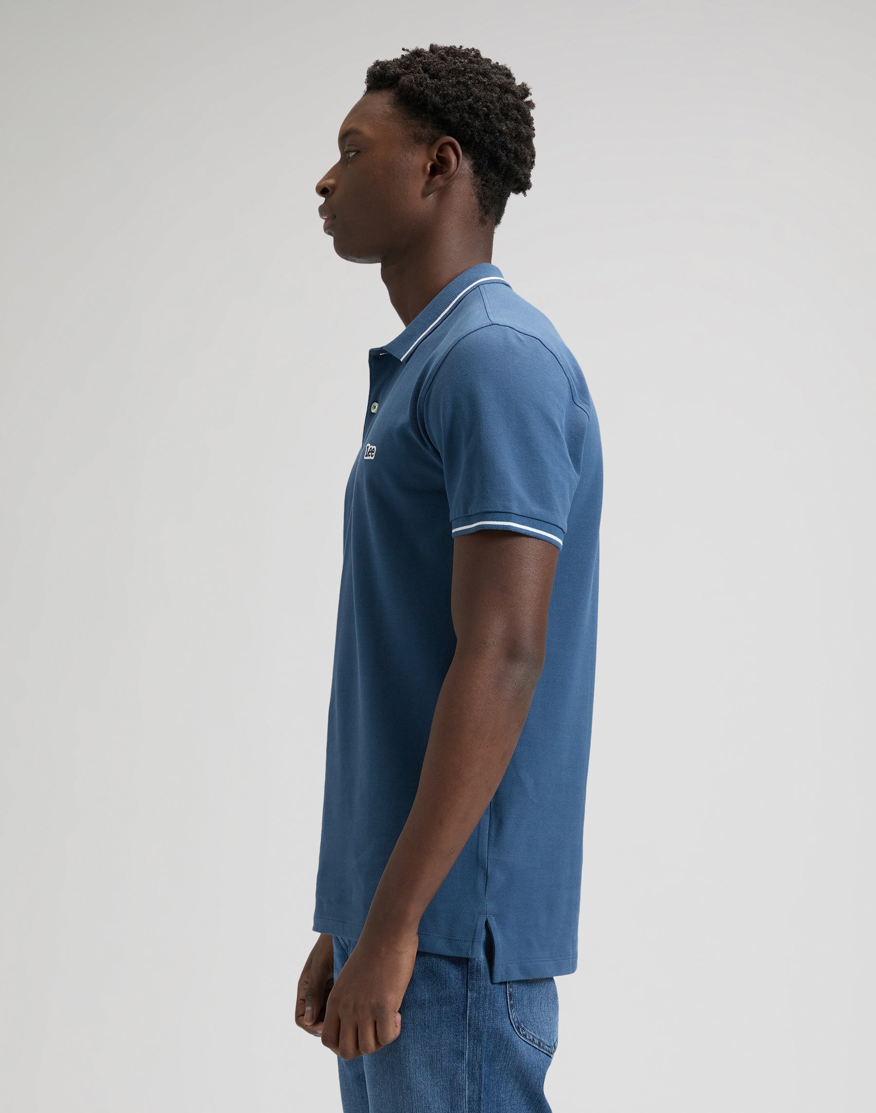 Pique polo shirt in Academy Blue