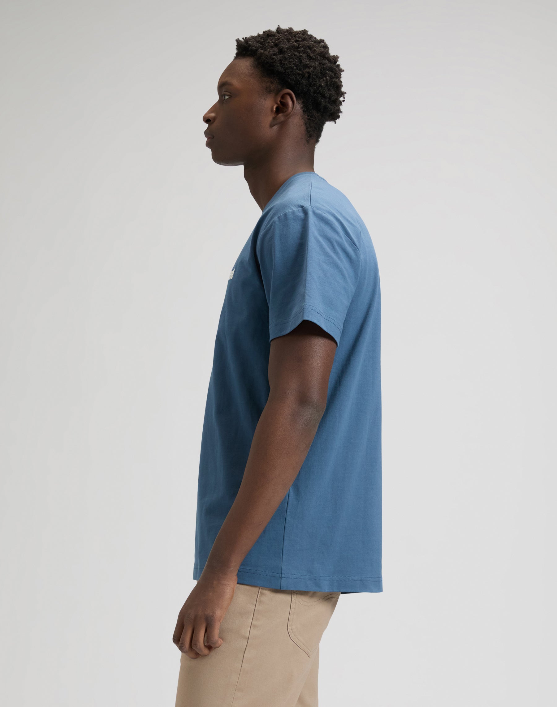 Ss Small Logo Tee in Academy Blue
