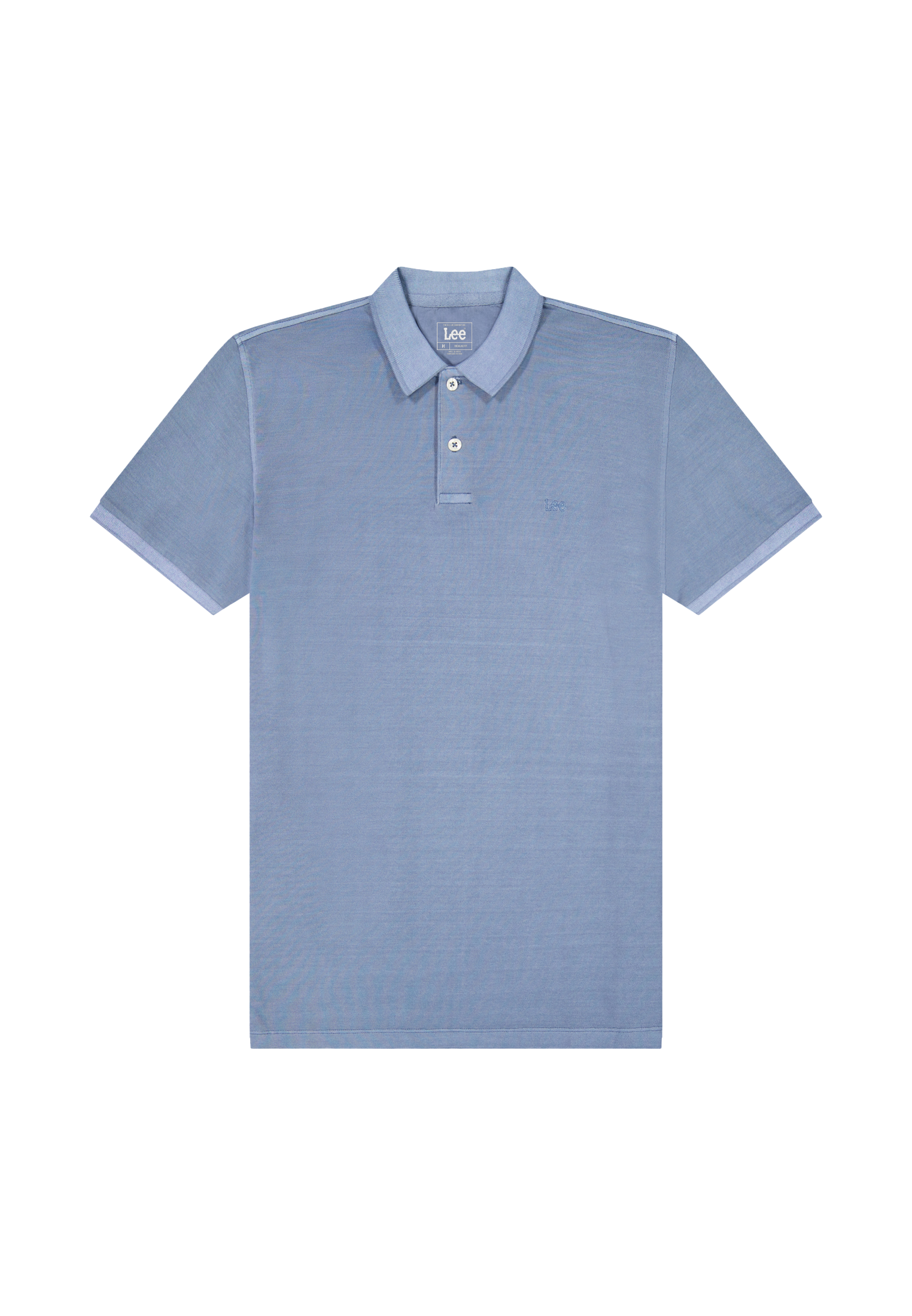 Garment-dyed polo shirt in dusty blue