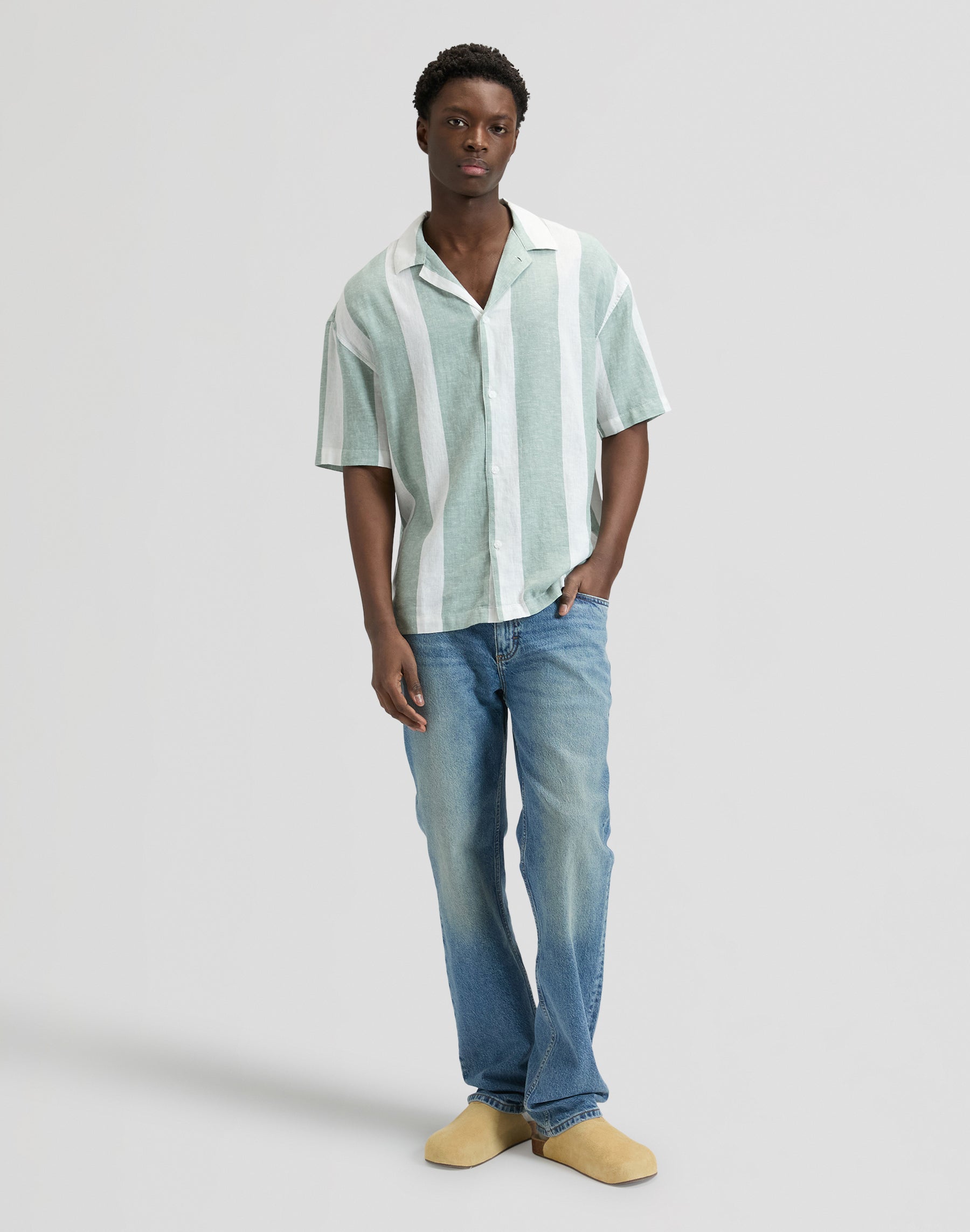 Rlx Resort Shirt in Desert Sage Stripe Shirts Lee