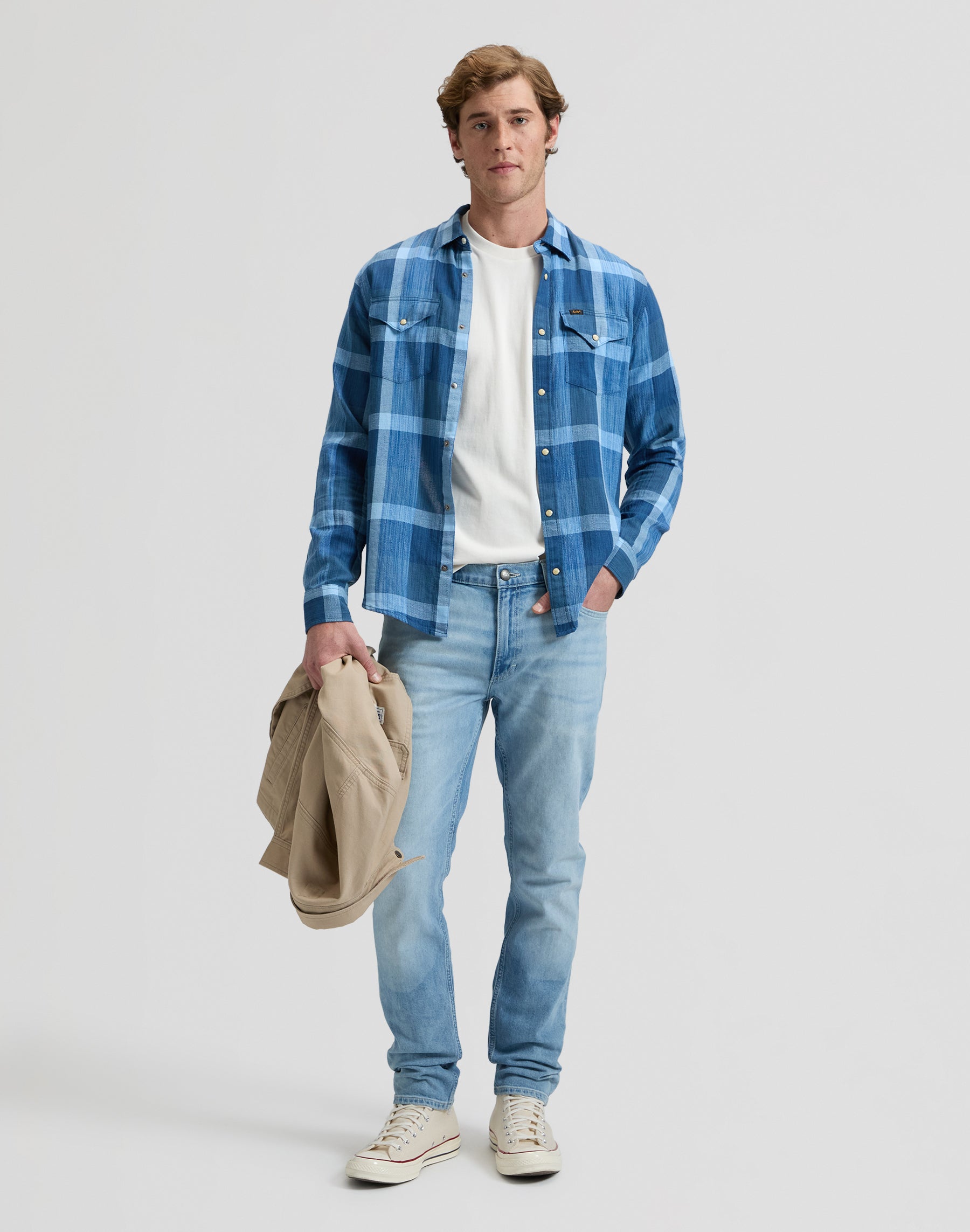 Clean Western in Indigo Plaid