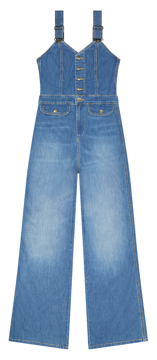 Cut-out jumpsuit in blue arrow