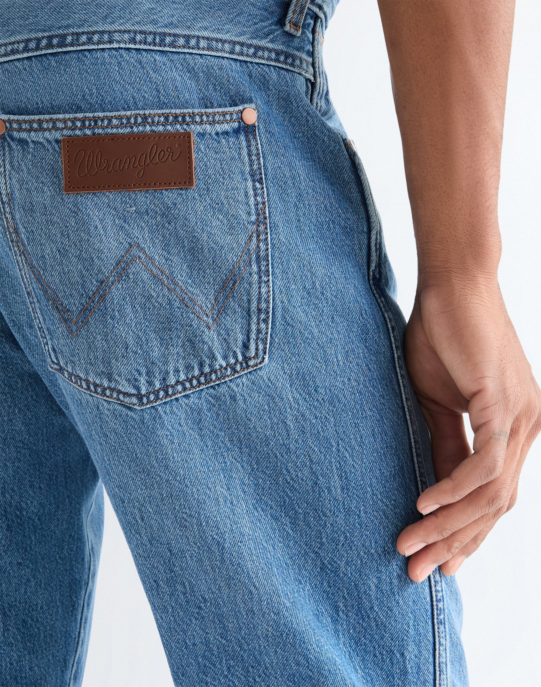 Frontier in Storm Cloud jeans by Wrangler