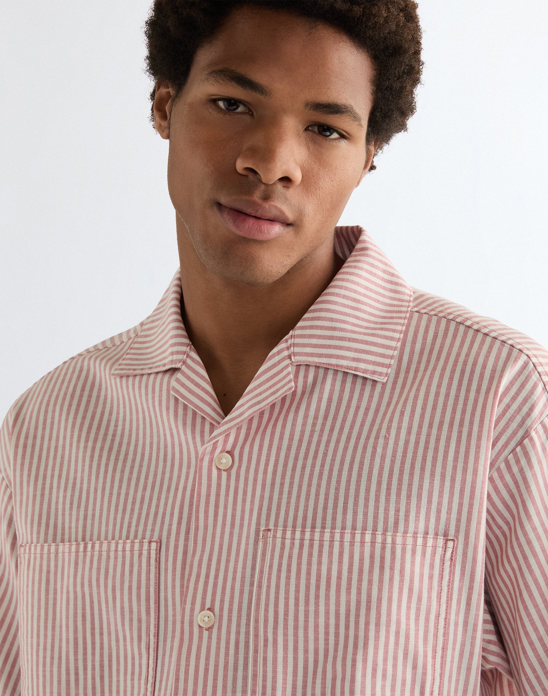 Short-sleeved resort shirt in dusty rose Shirts Wrangler