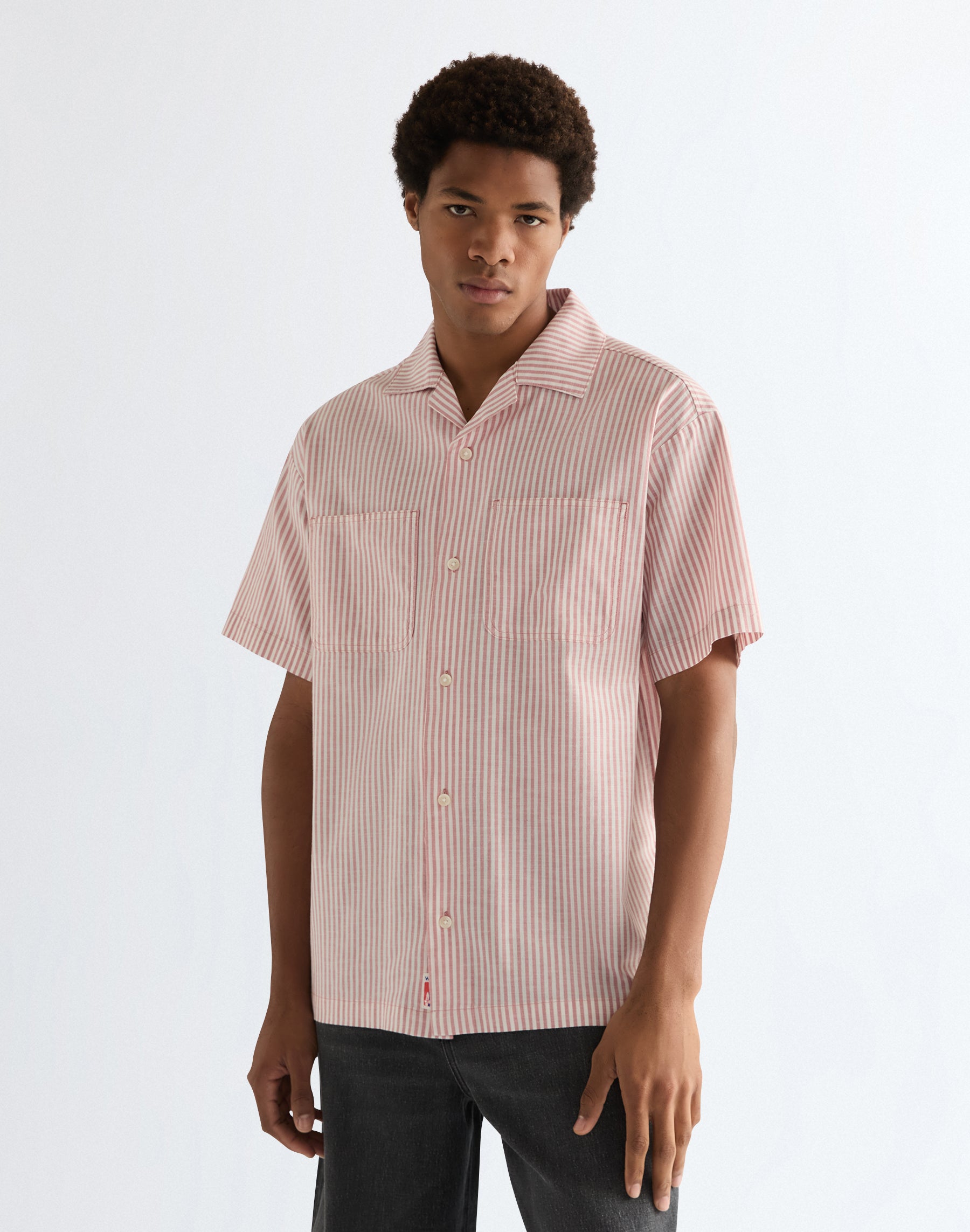 Short-sleeved resort shirt in dusty rose Shirts Wrangler