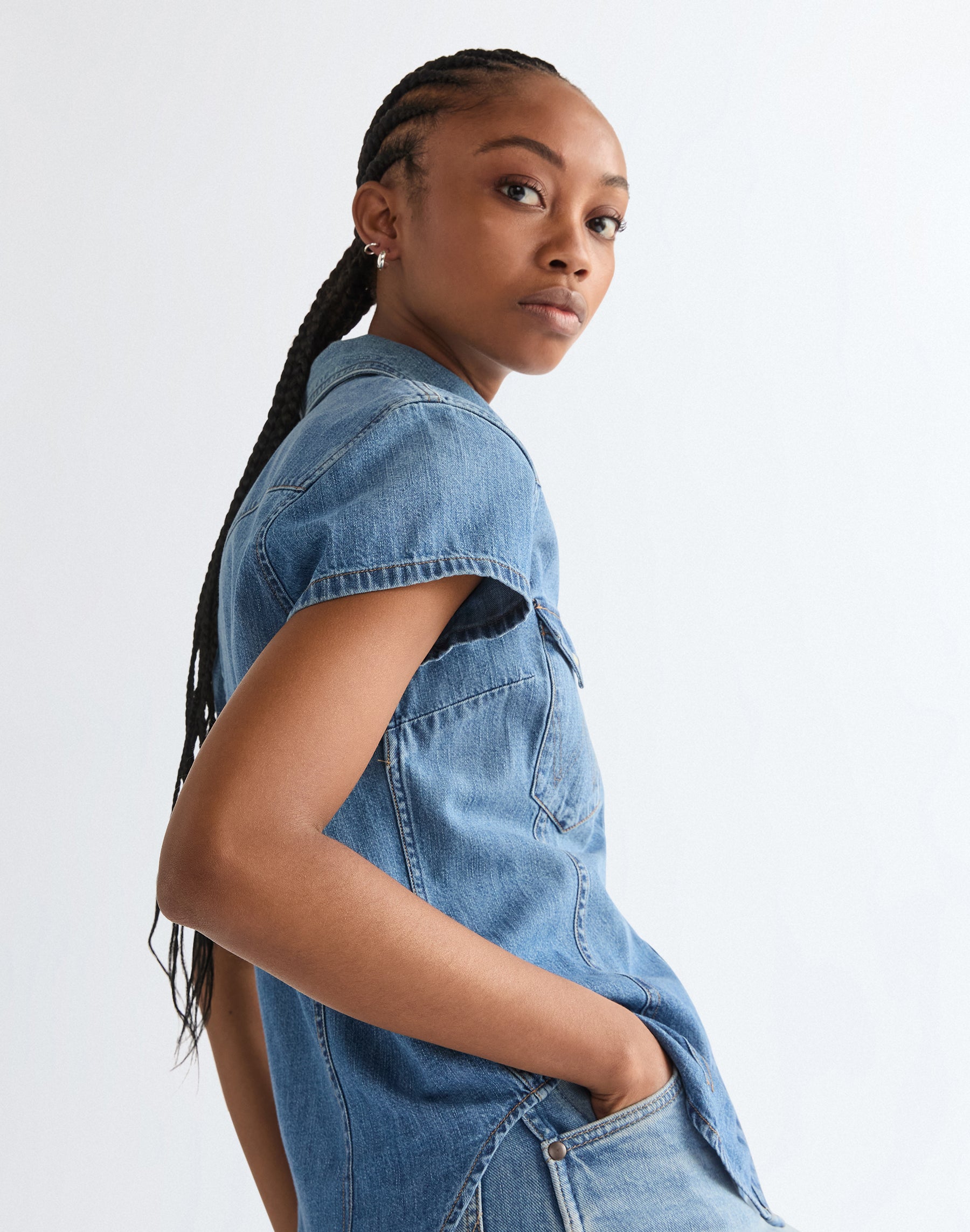 Stylized Western Short Sleeve Shirt Western Hazy Horizon