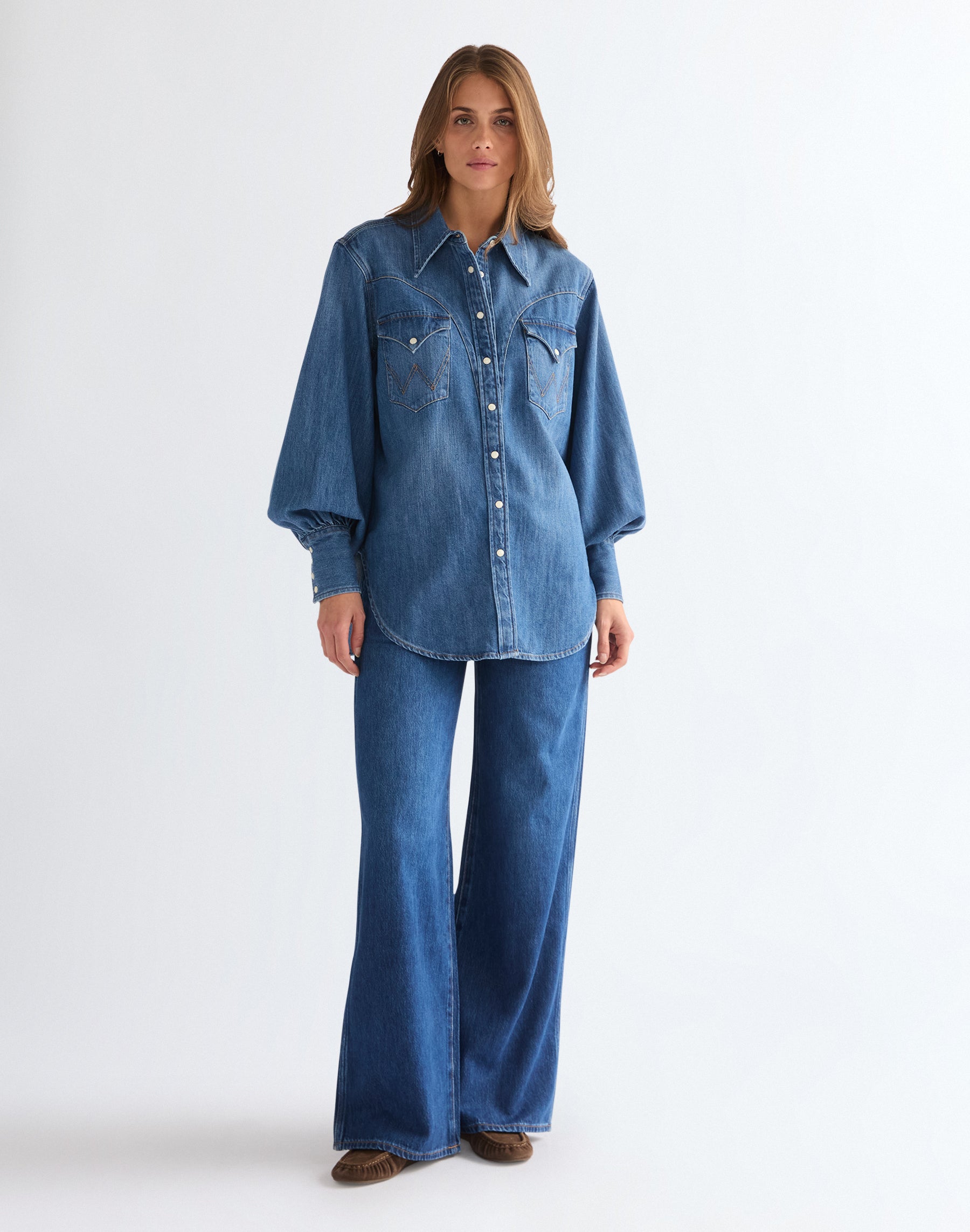 Exaggerated Western Court Classic Shirts Wrangler
