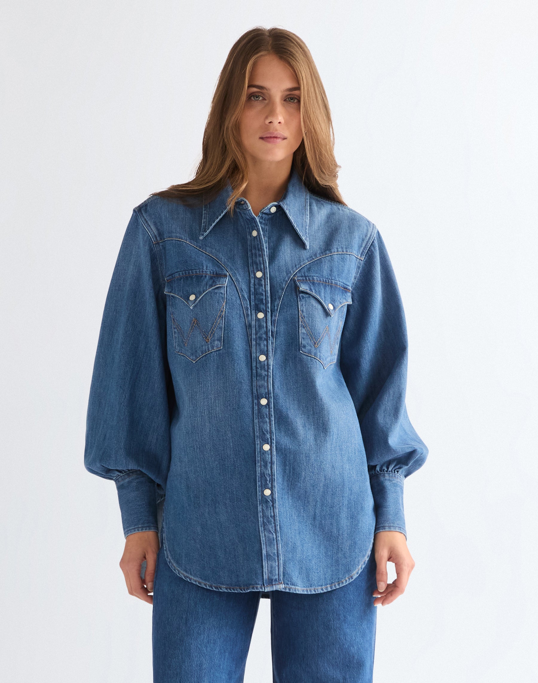Exaggerated Western Court Classic Shirts Wrangler