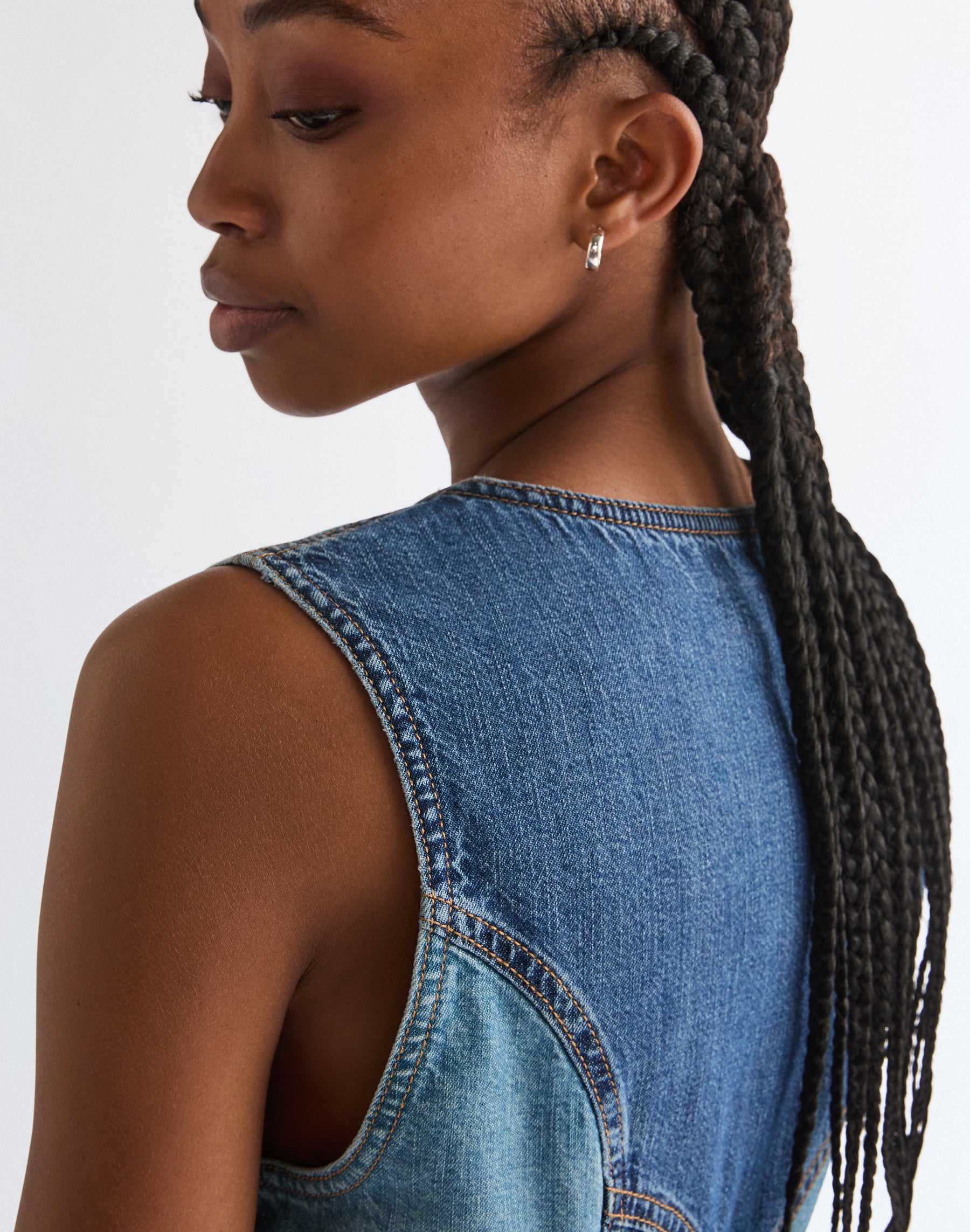 Vest dress in patchwork