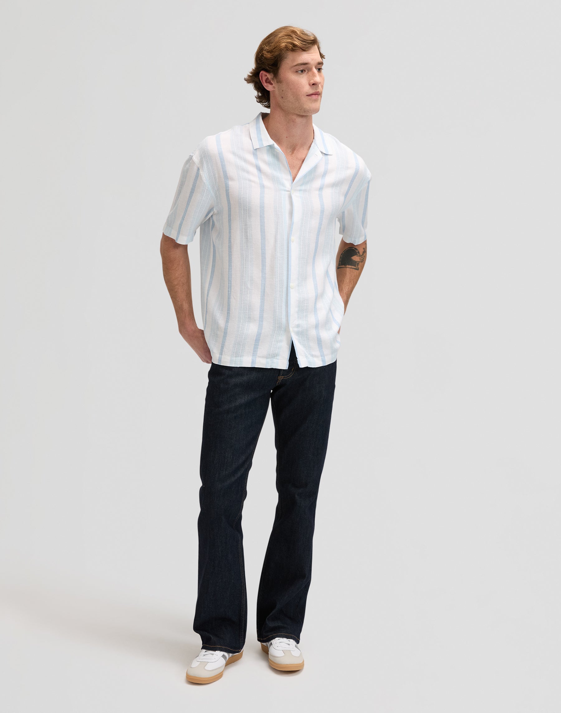 Rlx Resort Shirt in Beau Blue Stripe Shirts Lee