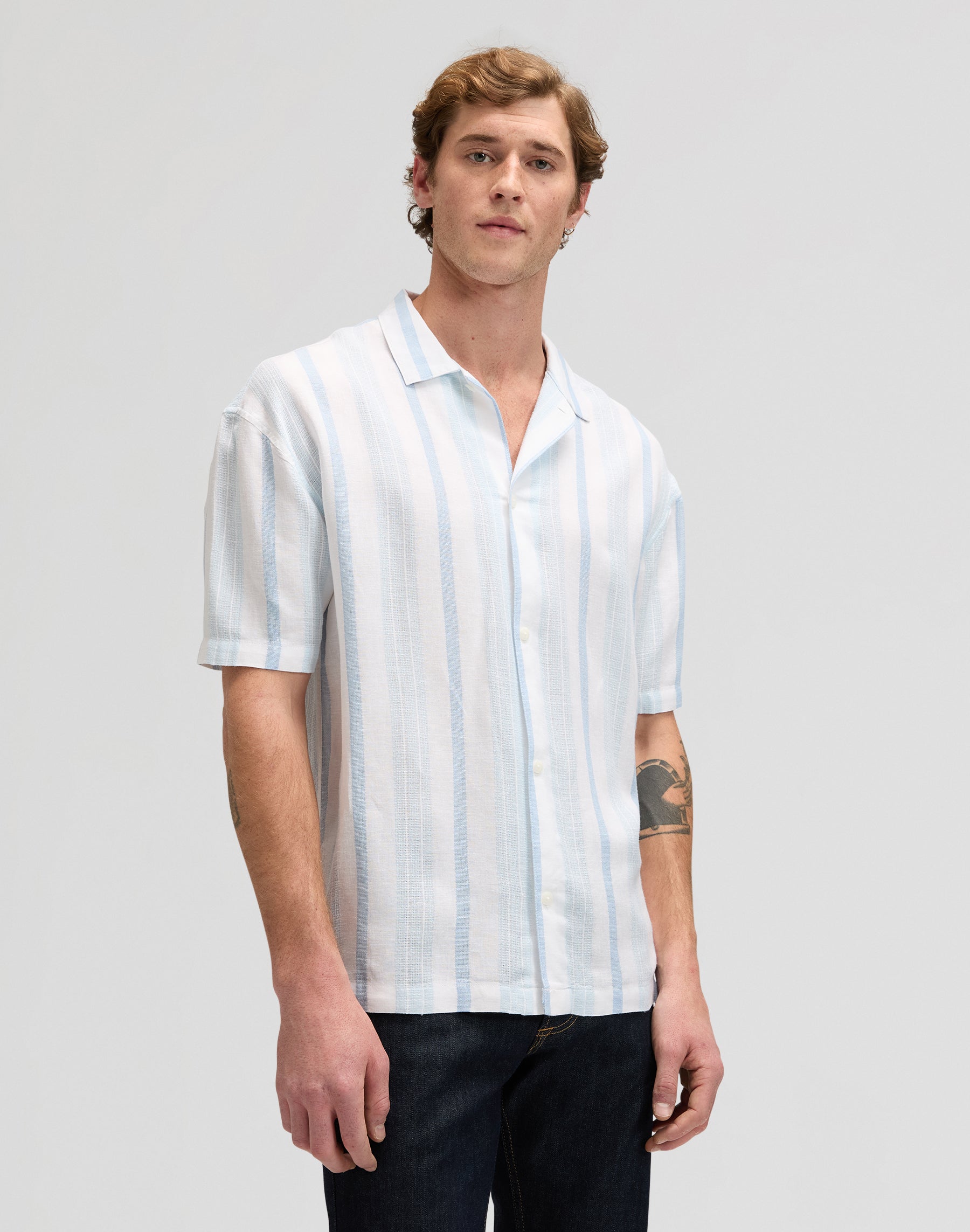 Rlx Resort Shirt in Beau Blue Stripe Shirts Lee