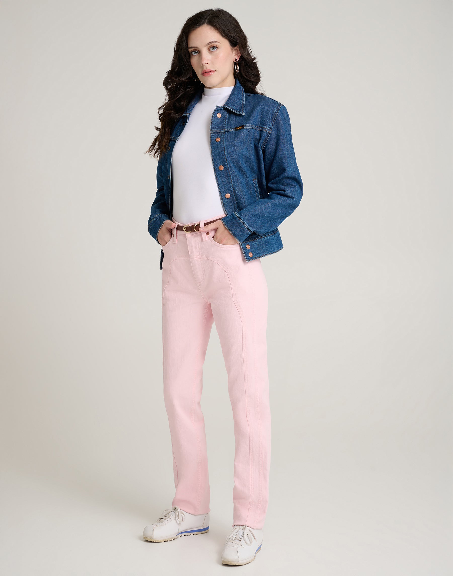 Nancy Jean in Light Pink Jeans Wrangler