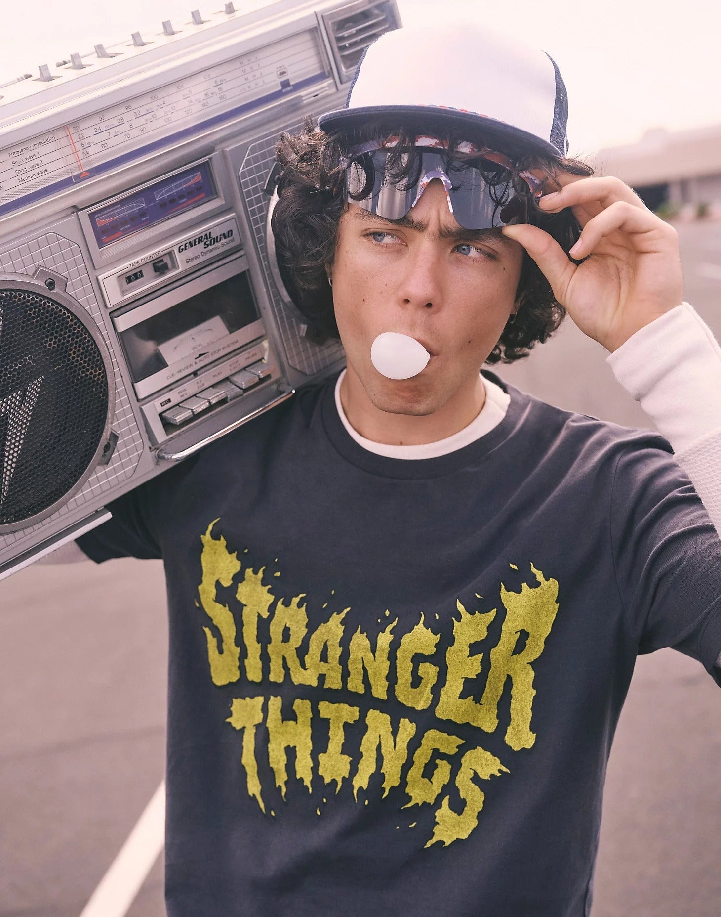 Stranger Things Tee in Washed Black