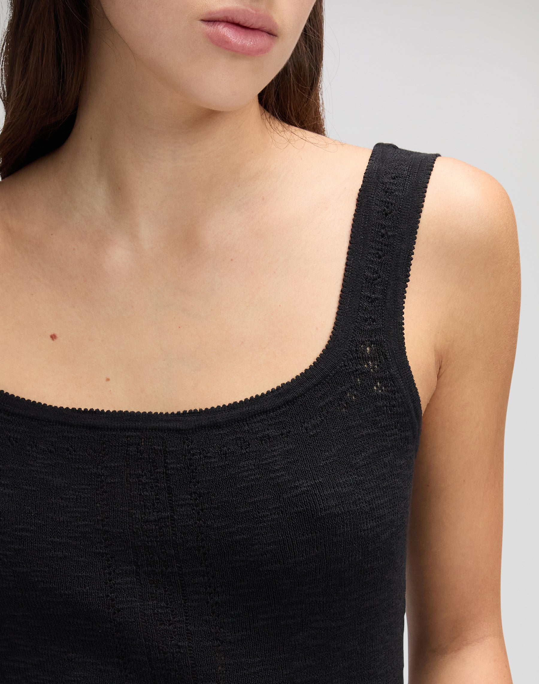 Knitted tank top in black