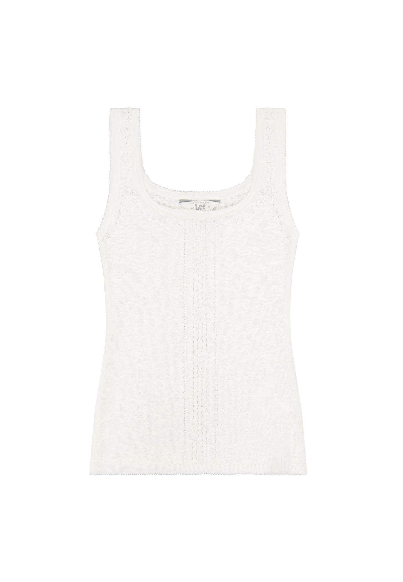 Knitted tank top in ecru