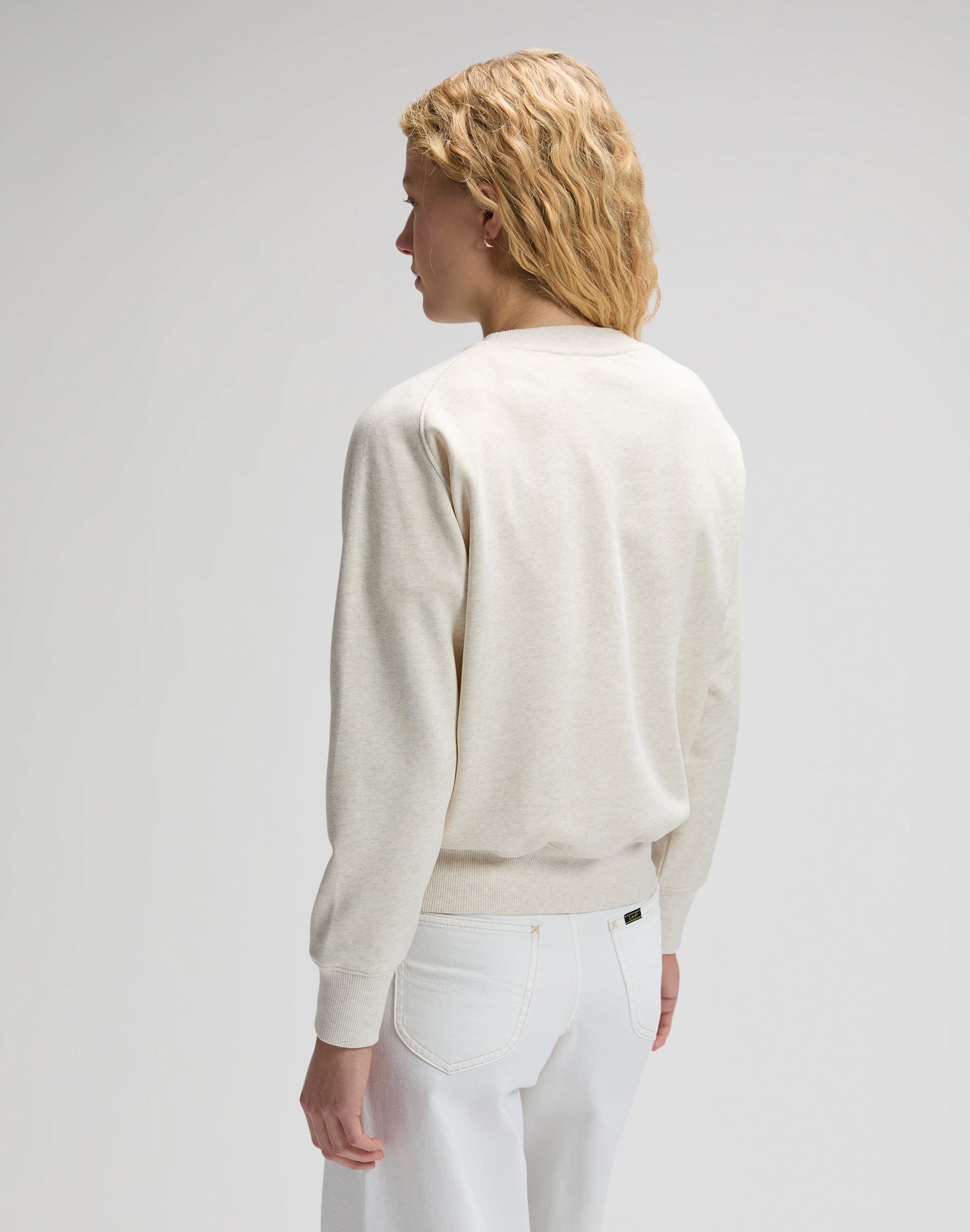 Raglan Crew Sweatshirt in Ecru Heather