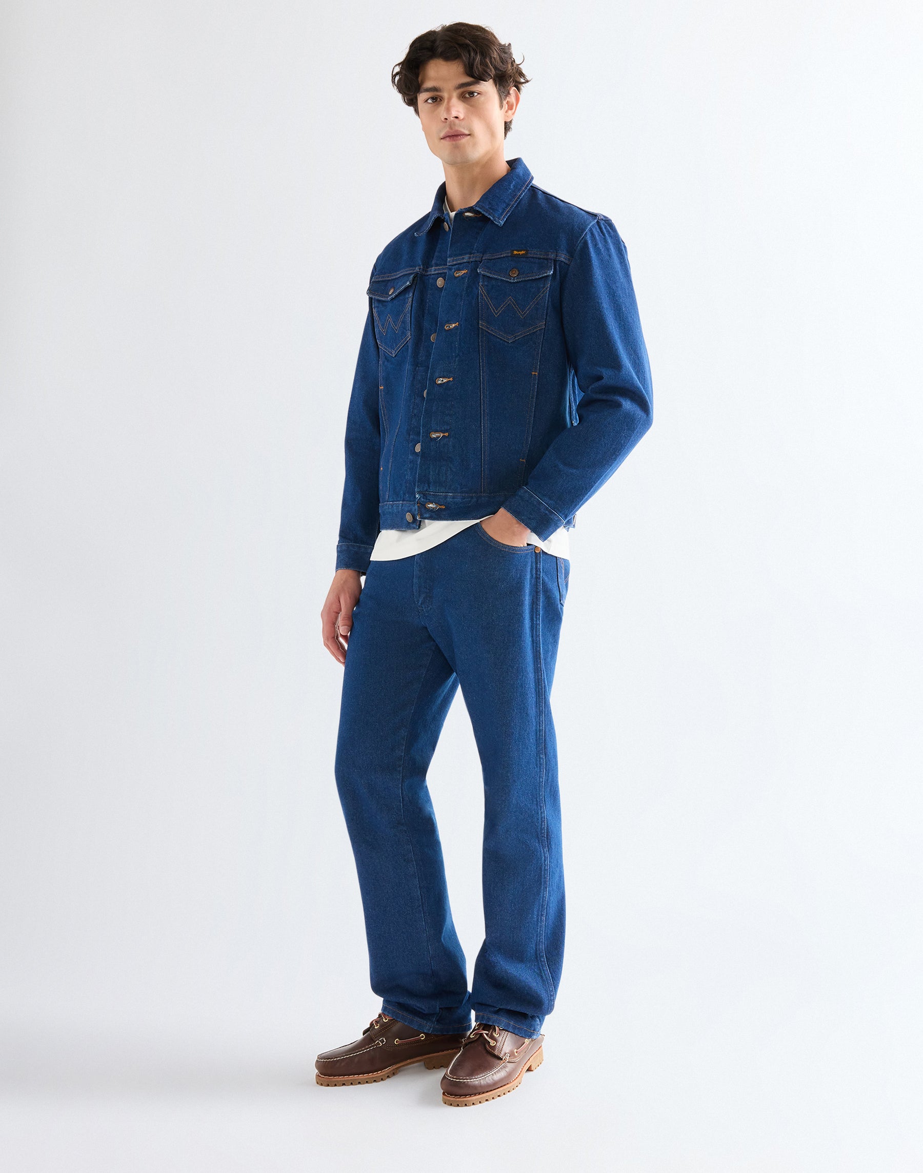 Cowboy Cut Jacket in Prewashed Indigo