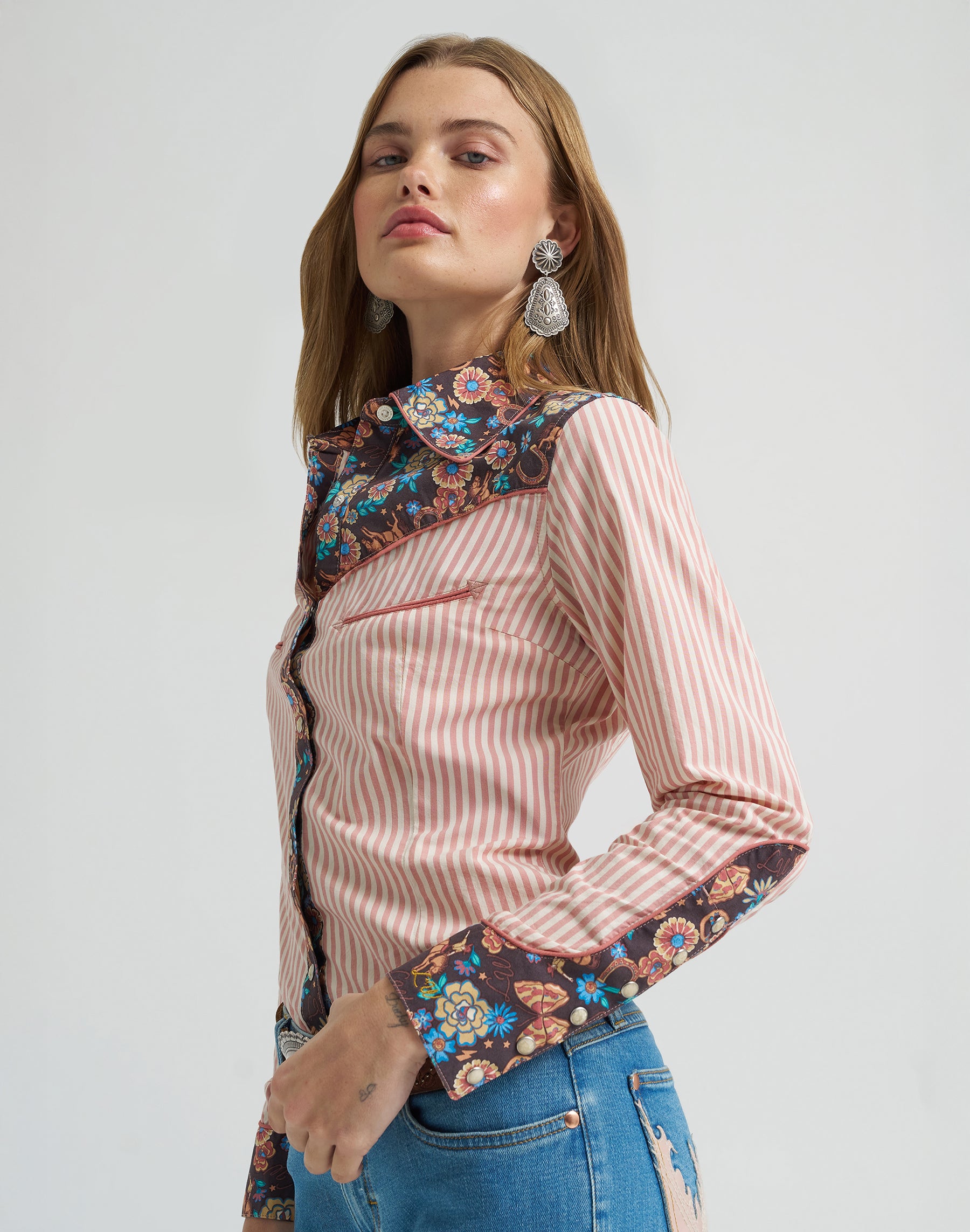 Prairie print shirt in pink
