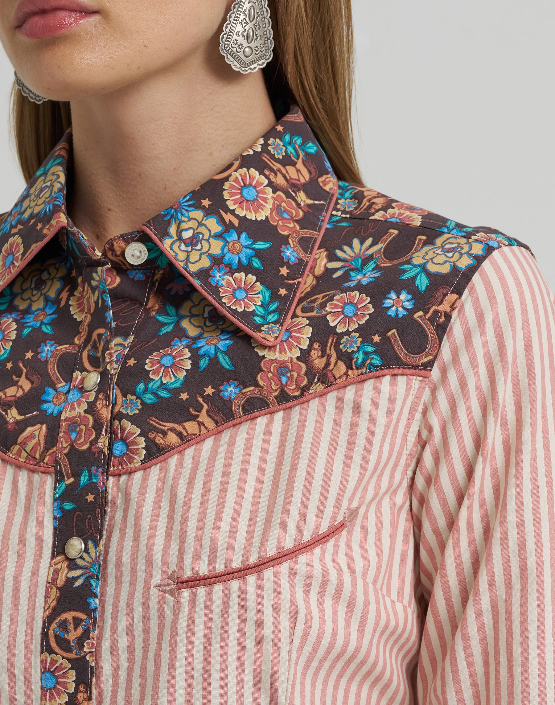 Prairie print shirt in pink