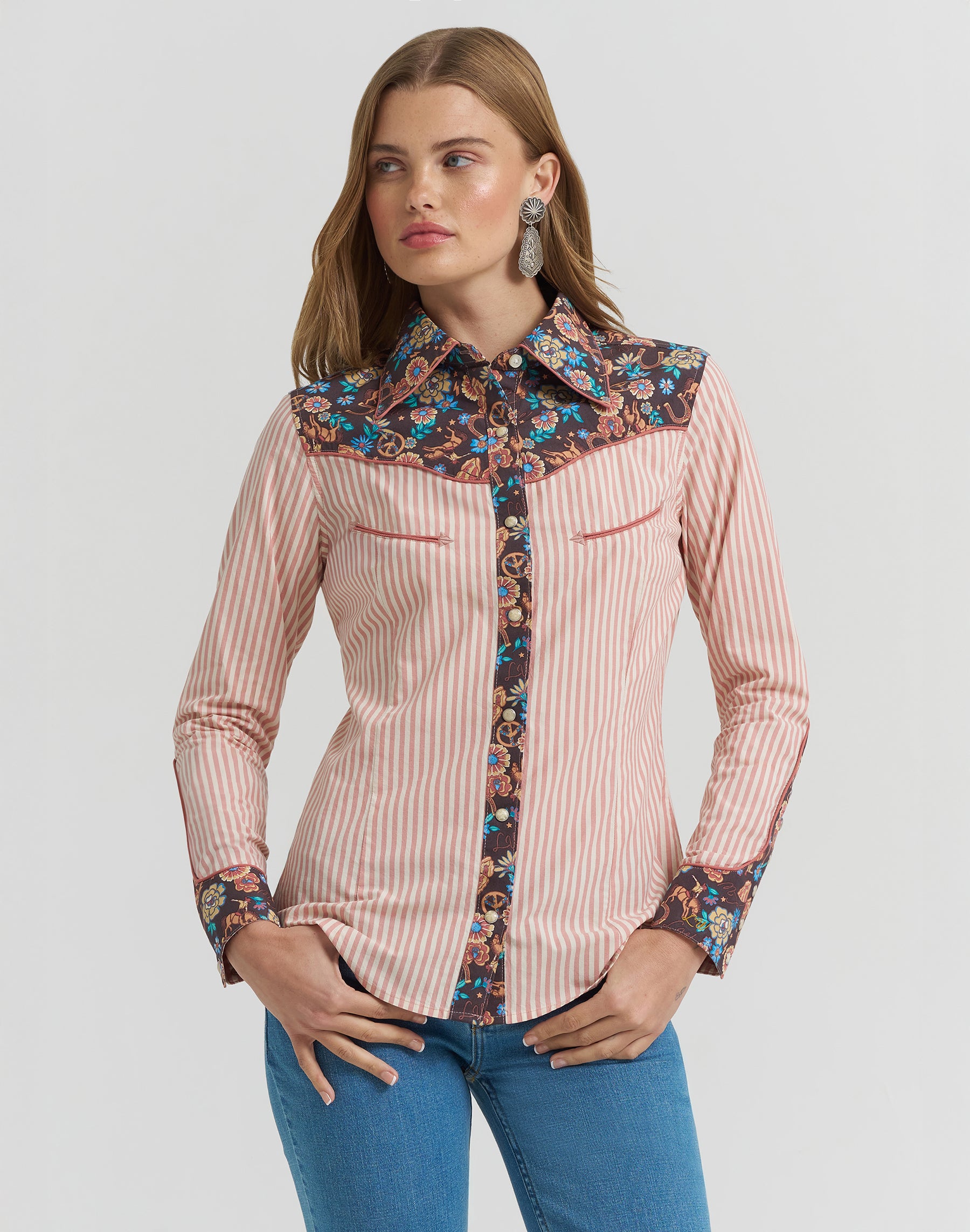 Prairie print shirt in pink