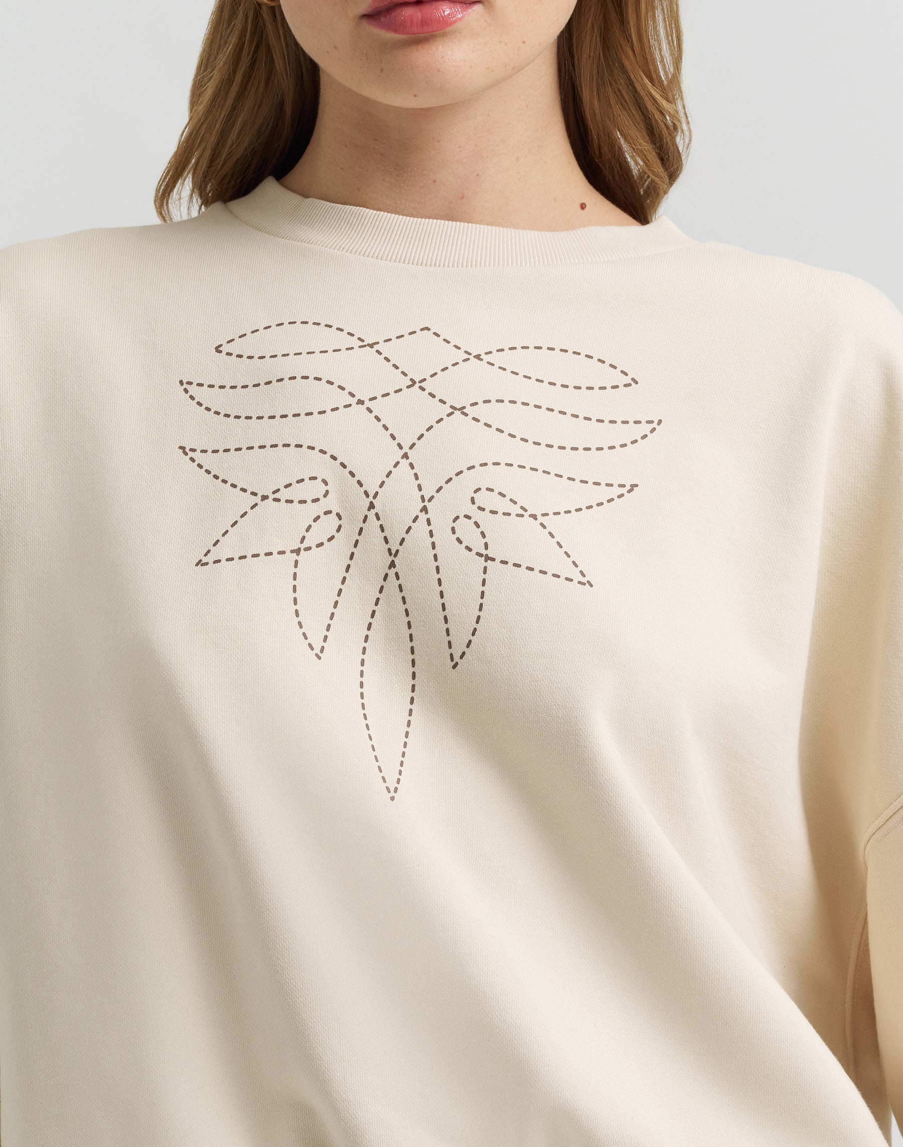 Cowboy sweatshirt in cream