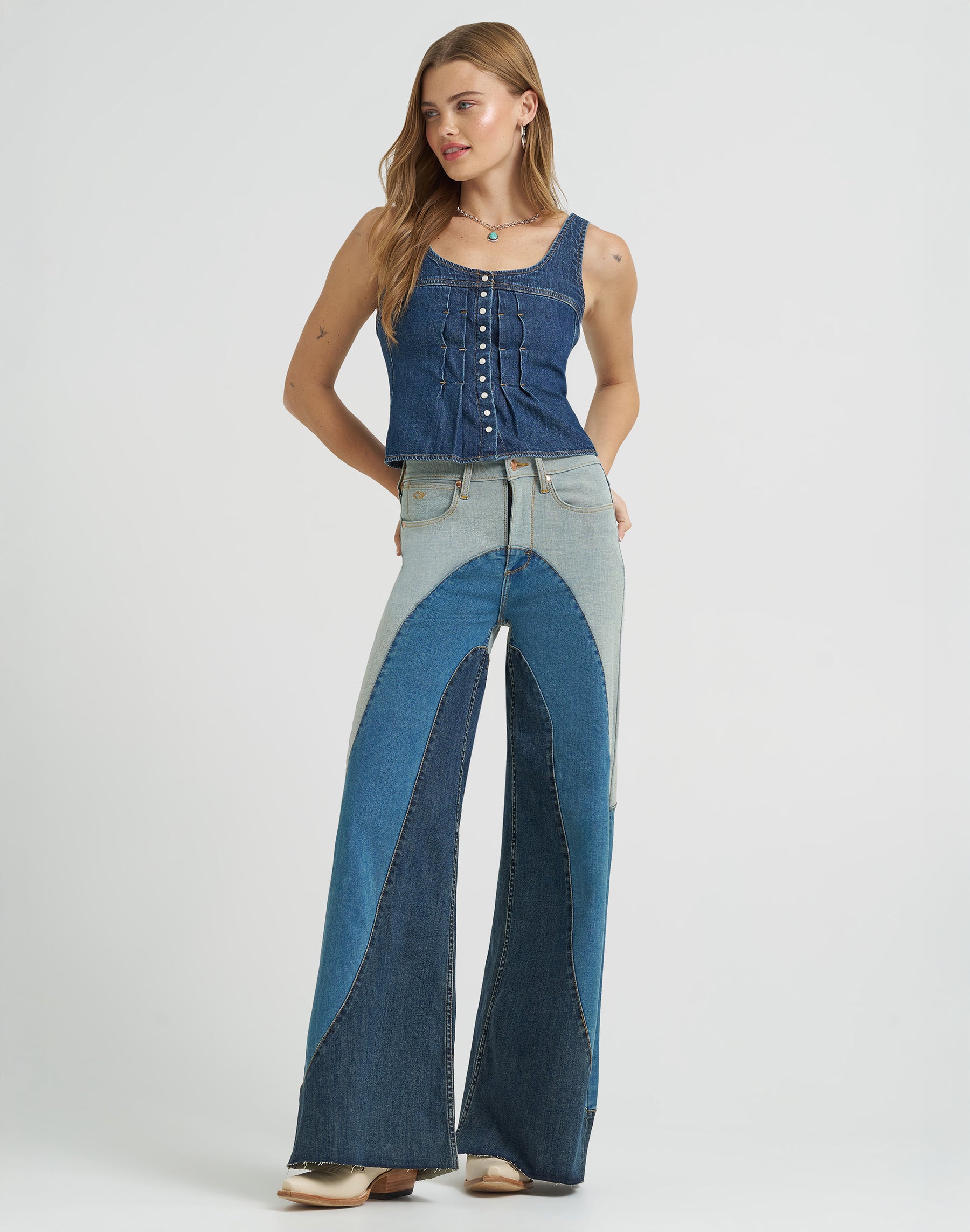 Groovy wide-leg jeans in denim