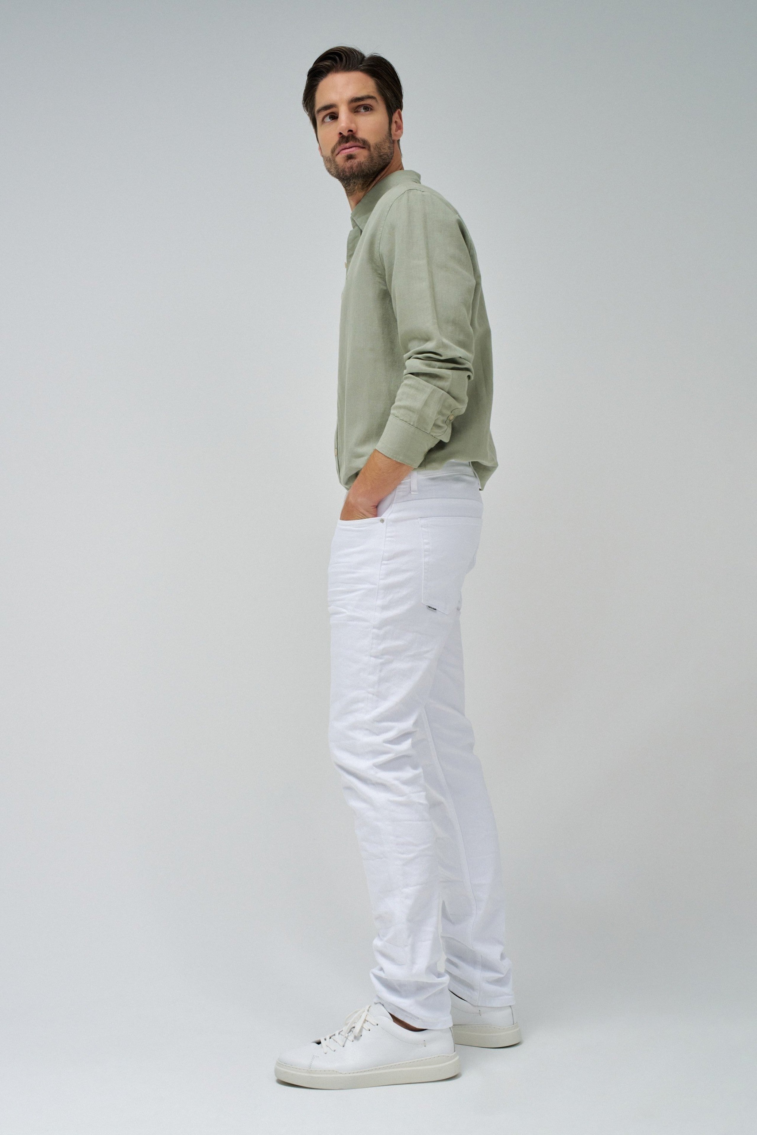 Slim Twill Jeans in White Jeans Salsa Jeans
