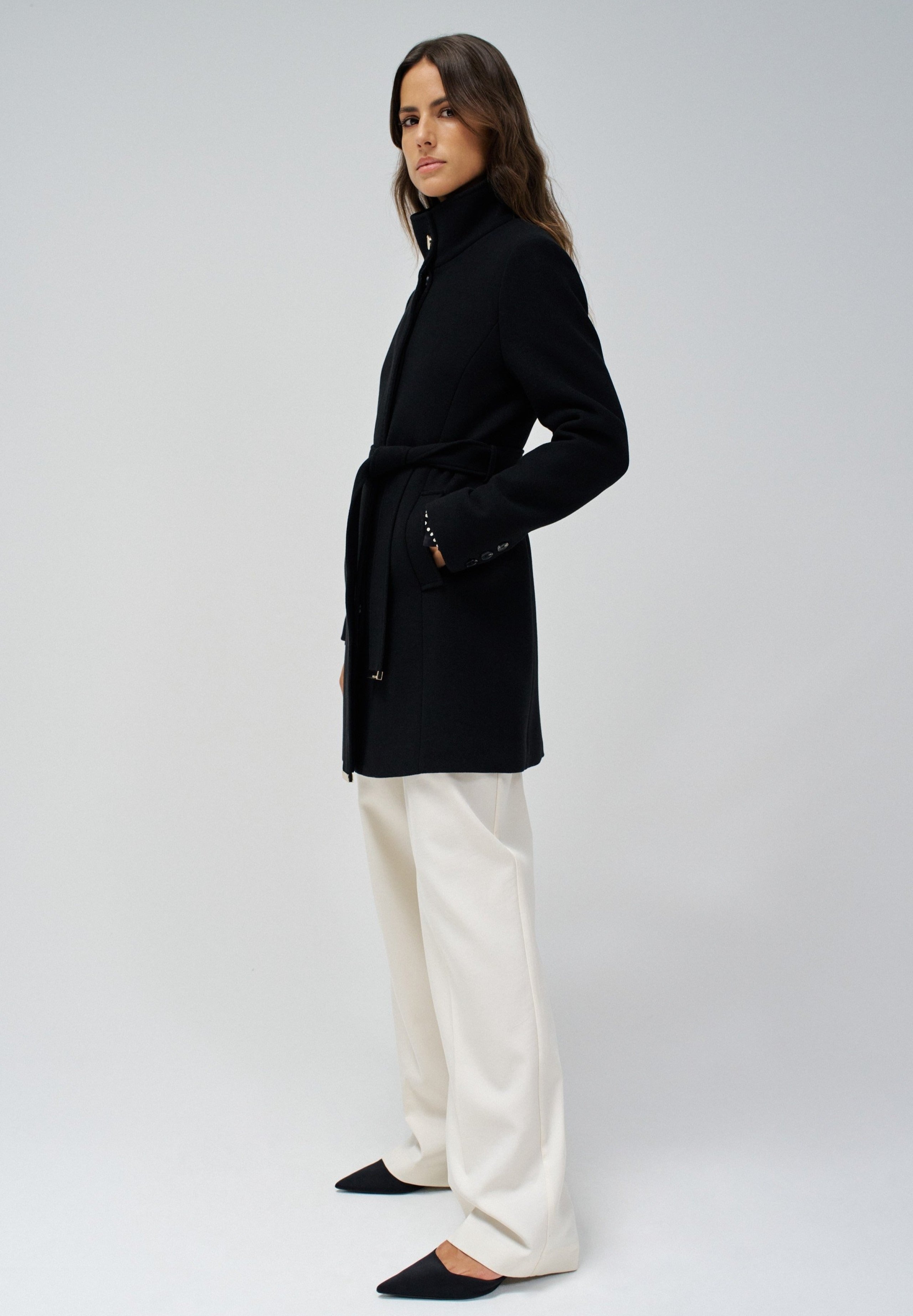 The Reimagined Wool Coat in Black Jackets Salsa Jeans