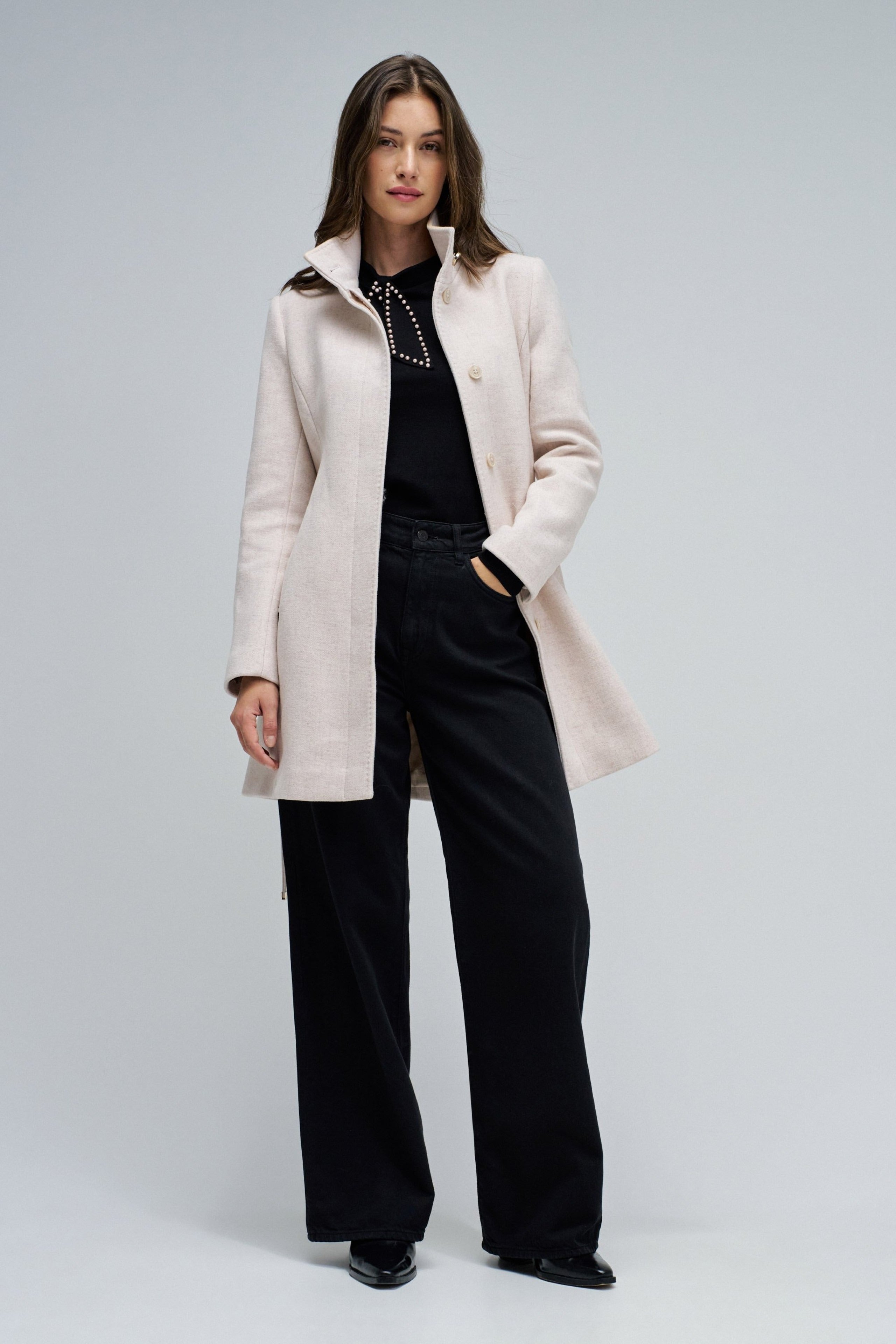 The Reimagined Wool Coat in Light Beige V1 Jackets Salsa Jeans
