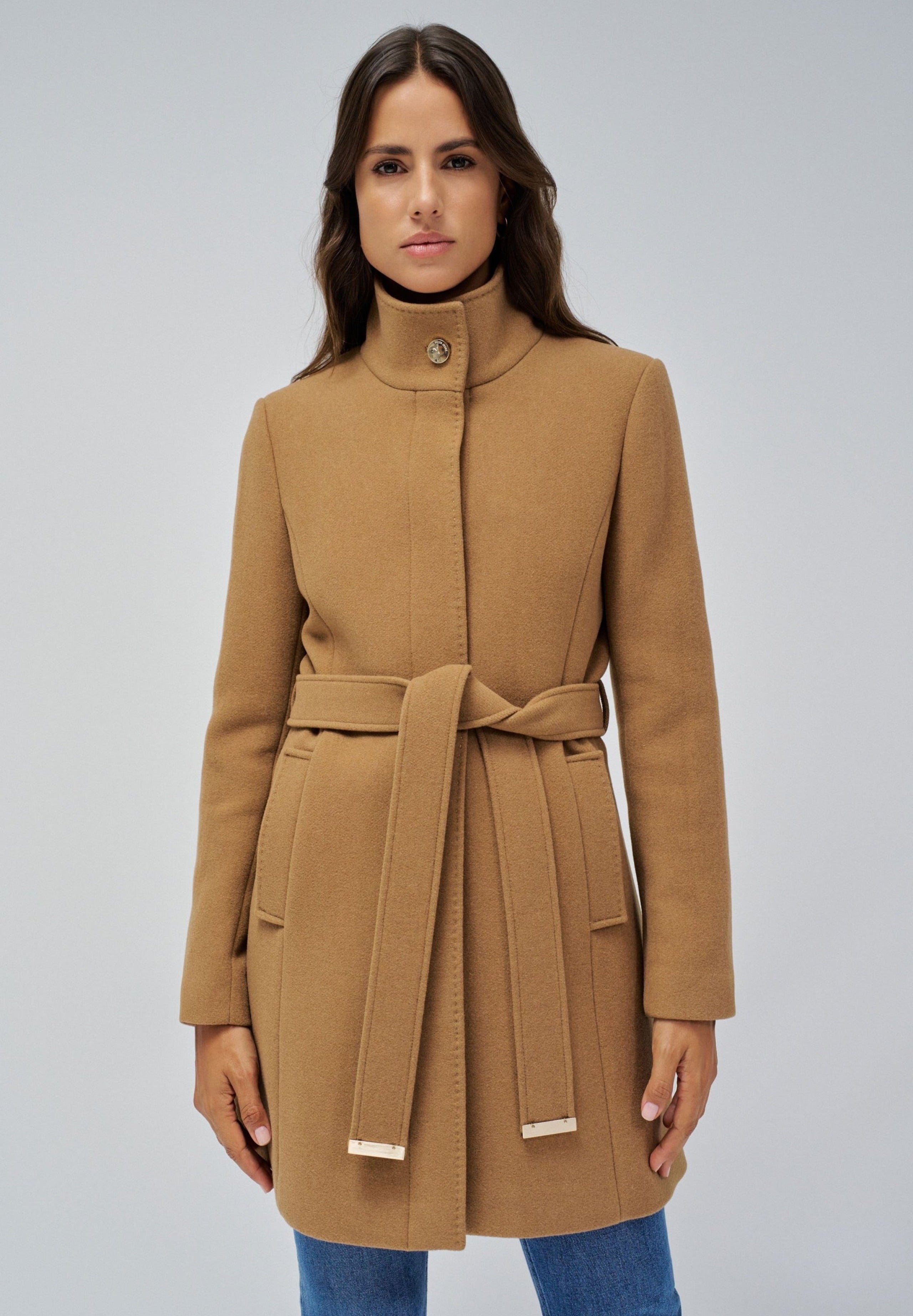 The Reimagined Wool Coat in Dark Beige Jackets Salsa Jeans