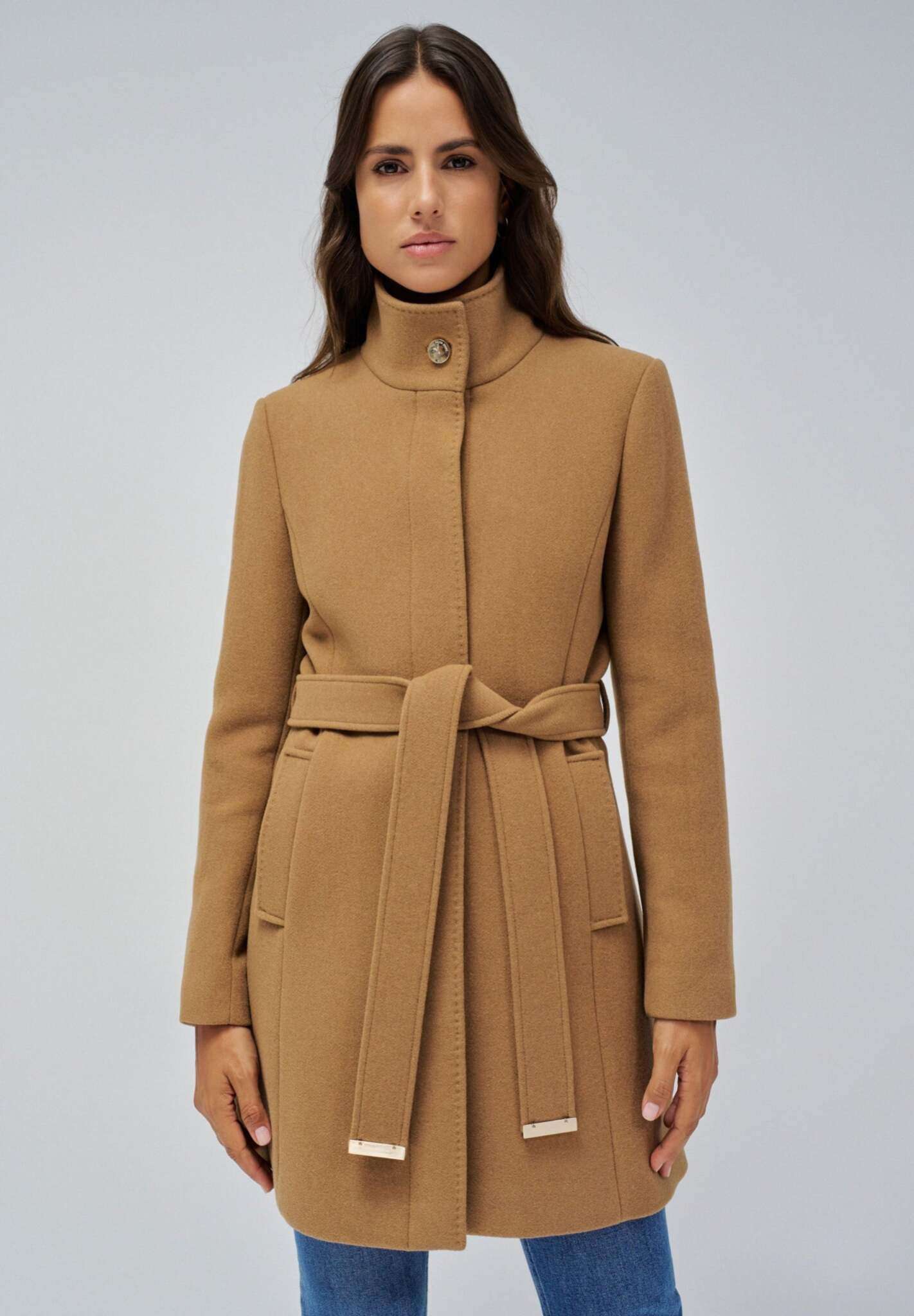 The Reimagined Wool Coat in Dark Beige Jackets Salsa Jeans