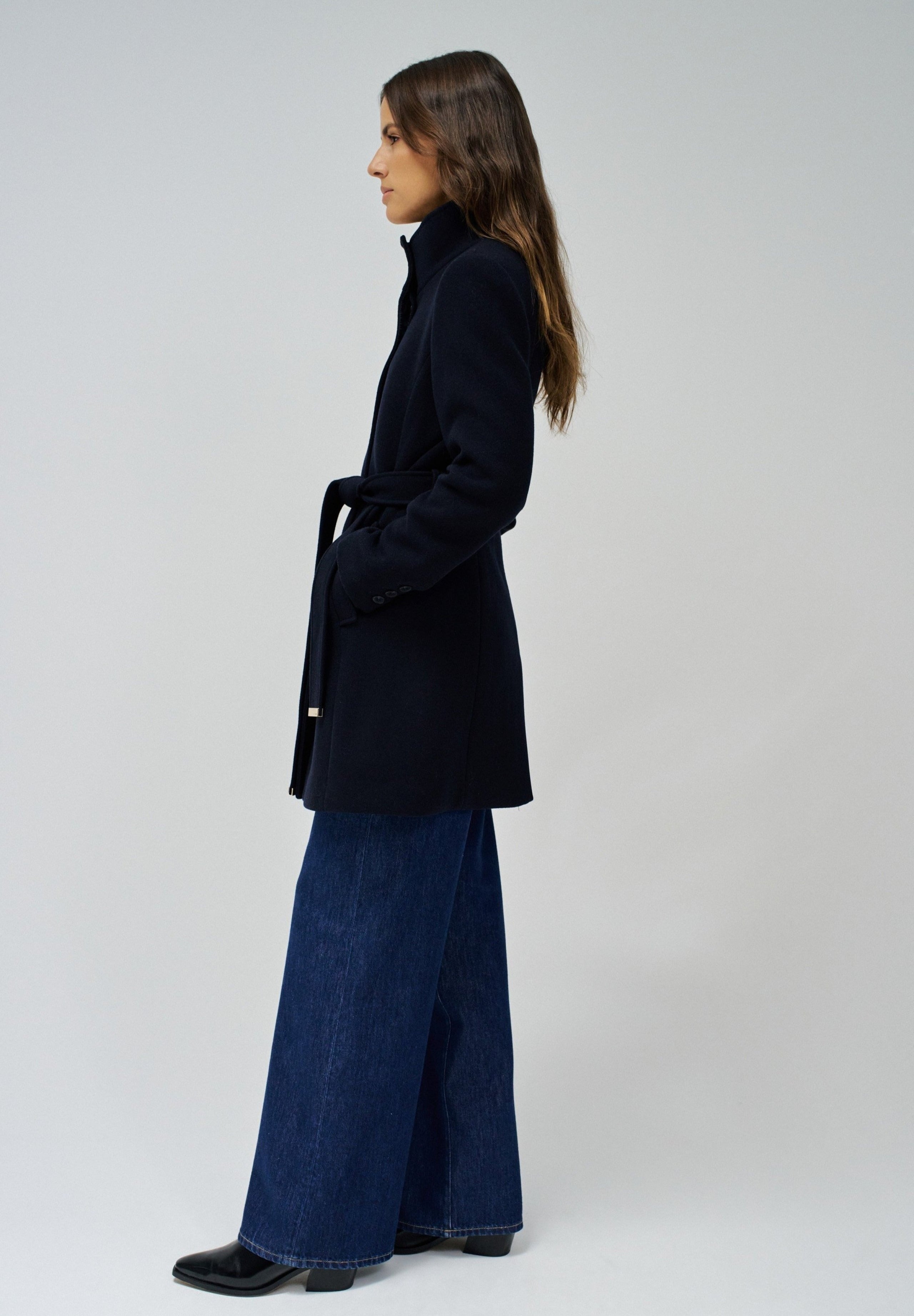 The Reimagined Wool Coat in Dark Blue Jackets Salsa Jeans
