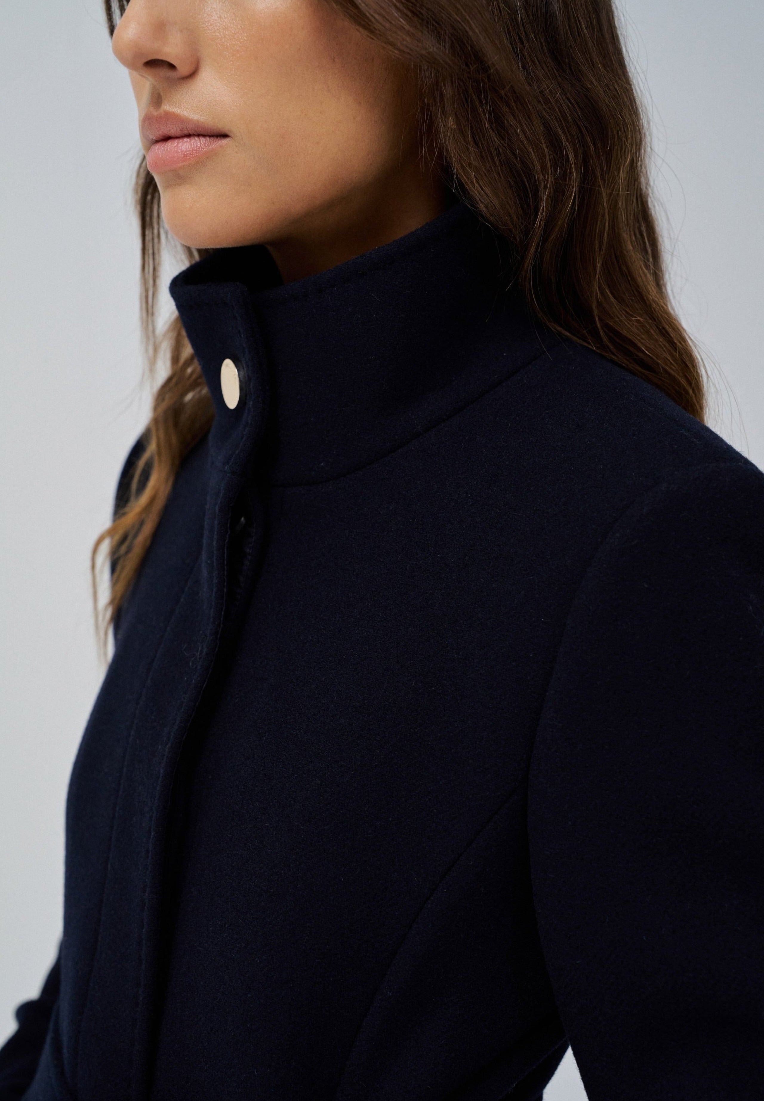 The Reimagined Wool Coat in Dark Blue Jackets Salsa Jeans