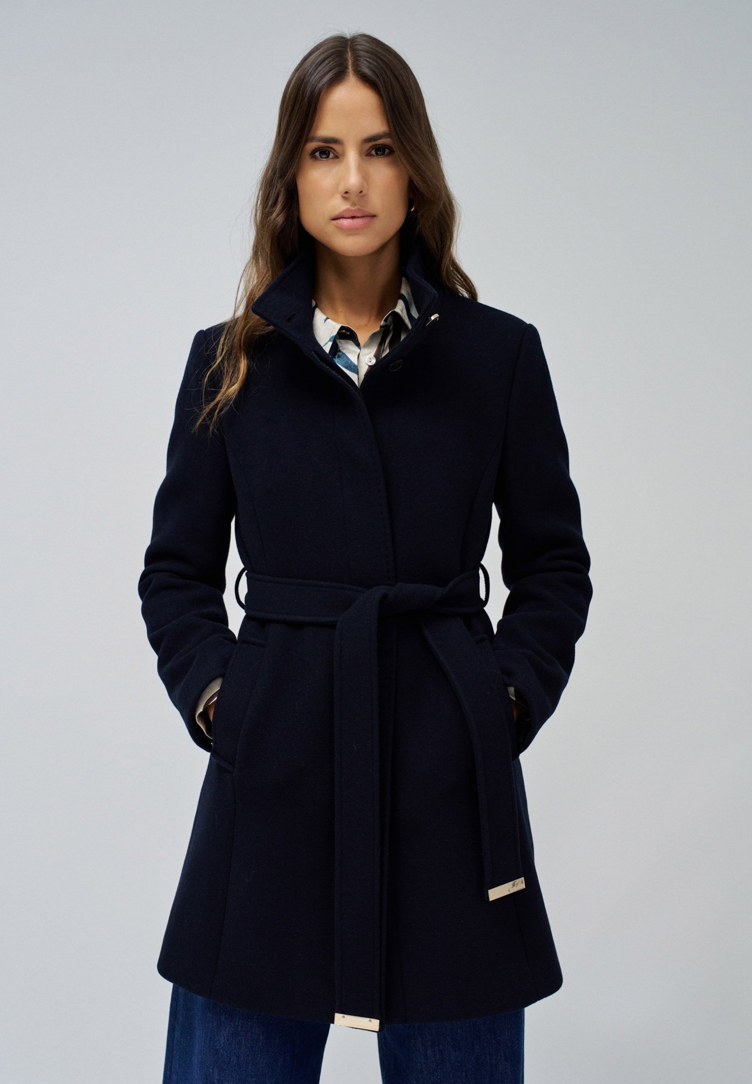 The Reimagined Wool Coat in Dark Blue Jackets Salsa Jeans