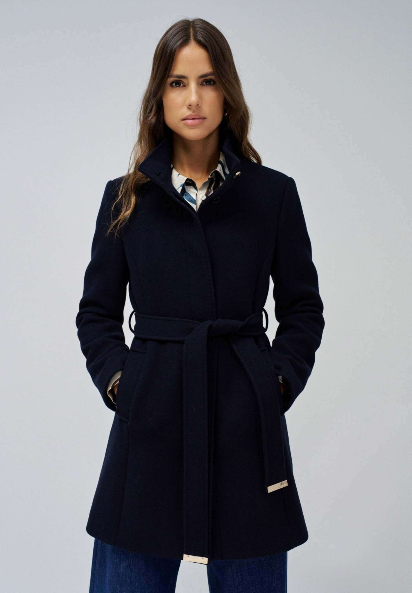 The Reimagined Wool Coat in Dark Blue Jackets Salsa Jeans